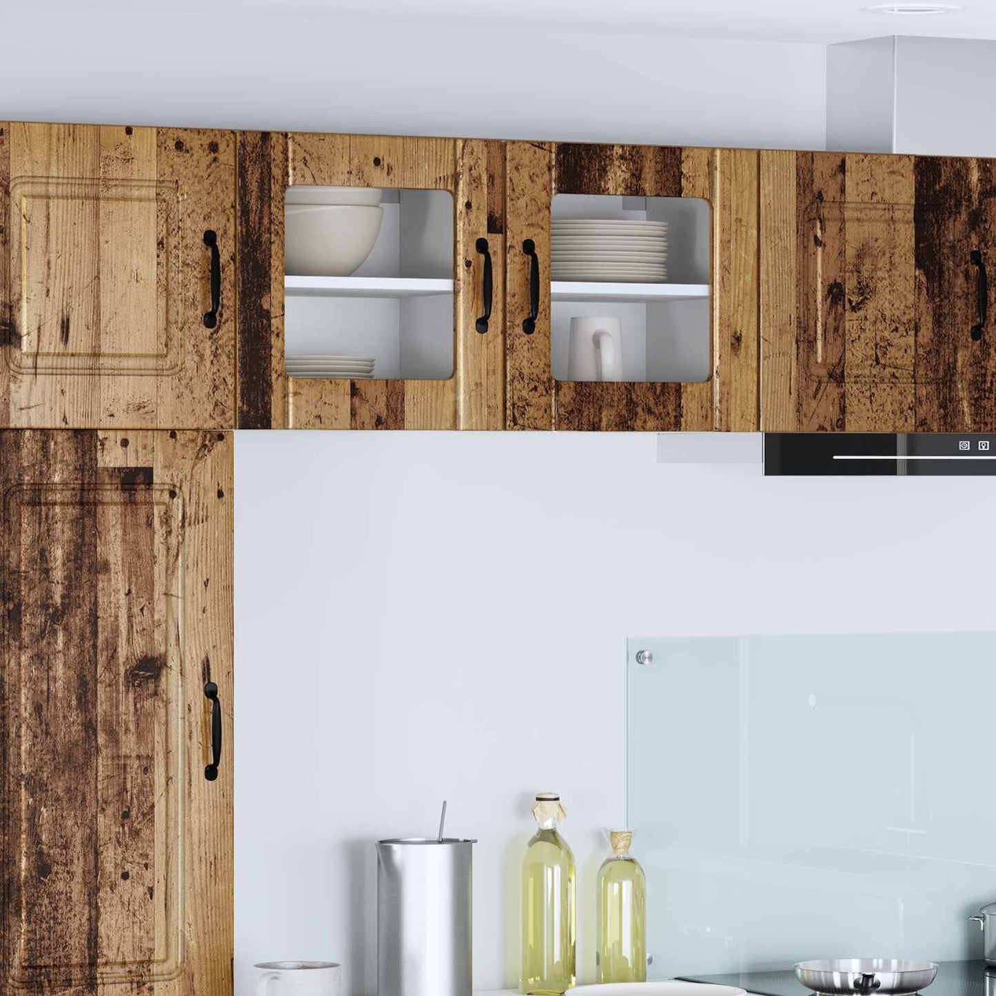 Wall Glass Cabinet LUCCA Old Wood 40 x 31 x 40 cm