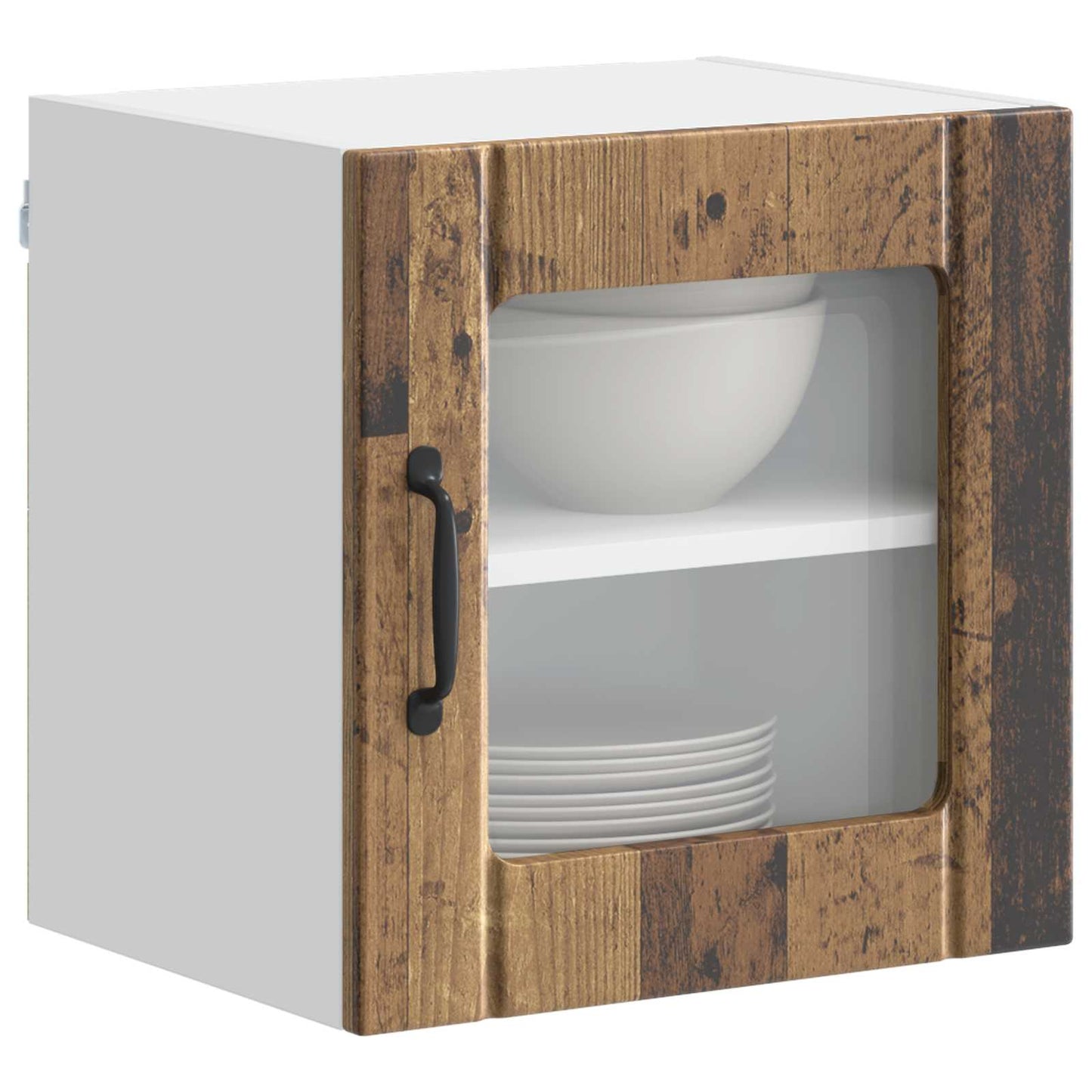 Wall Glass Cabinet LUCCA 2 pcs Old Wood 40 x 31 x 40 cm