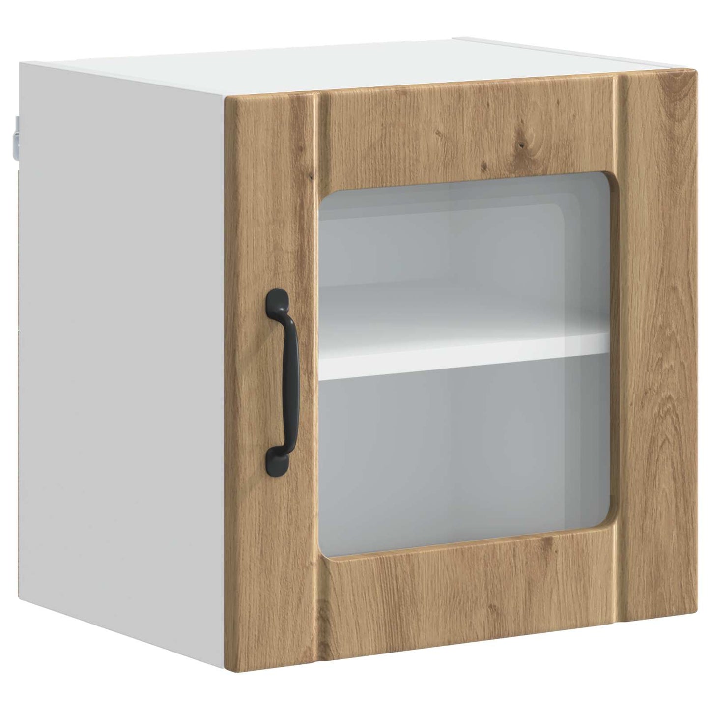 Wall Glass Cabinet LUCCA 2 pcs Artisan Oak Engineered Wood