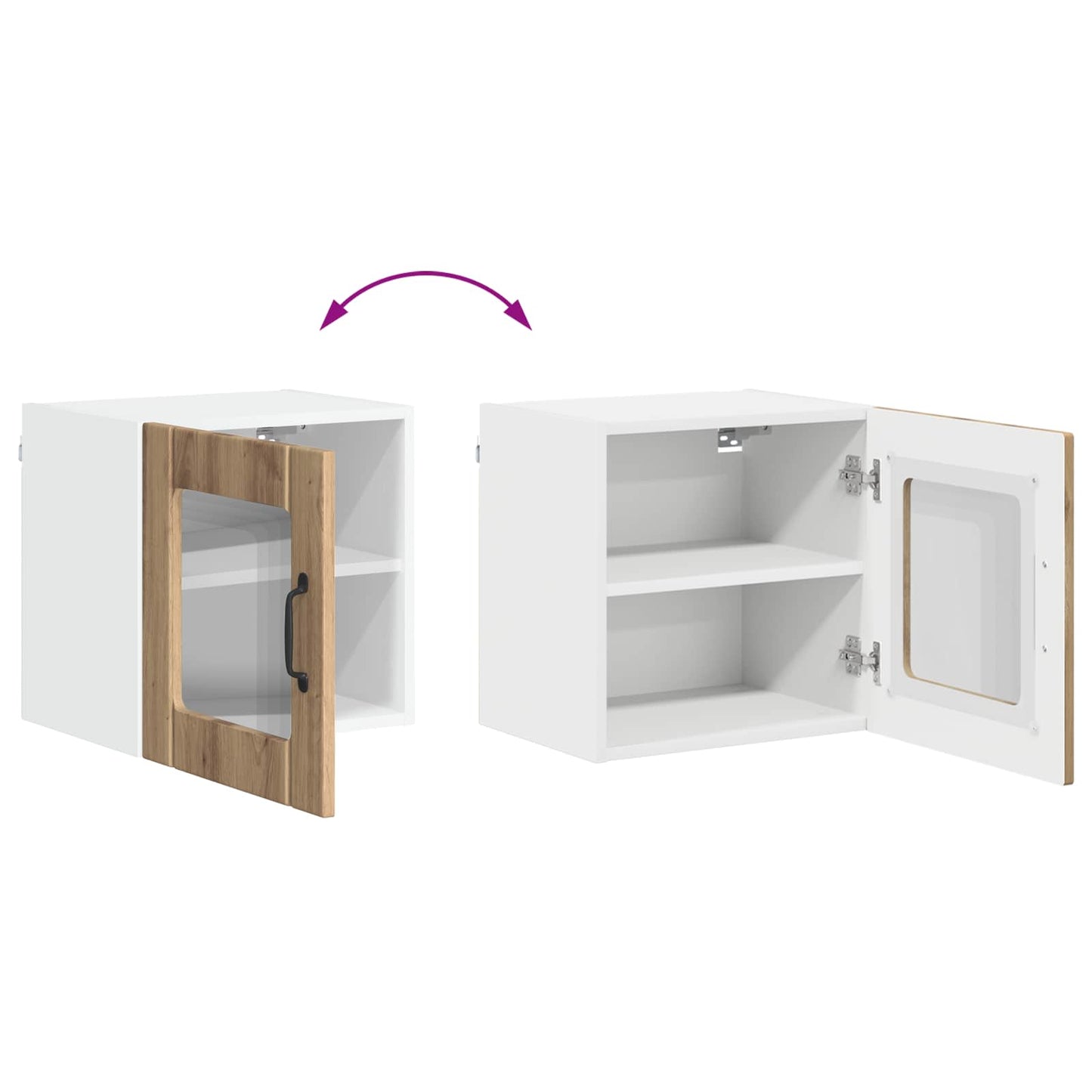 Wall Glass Cabinet LUCCA 2 pcs Artisan Oak 40 x 31 x 40 cm