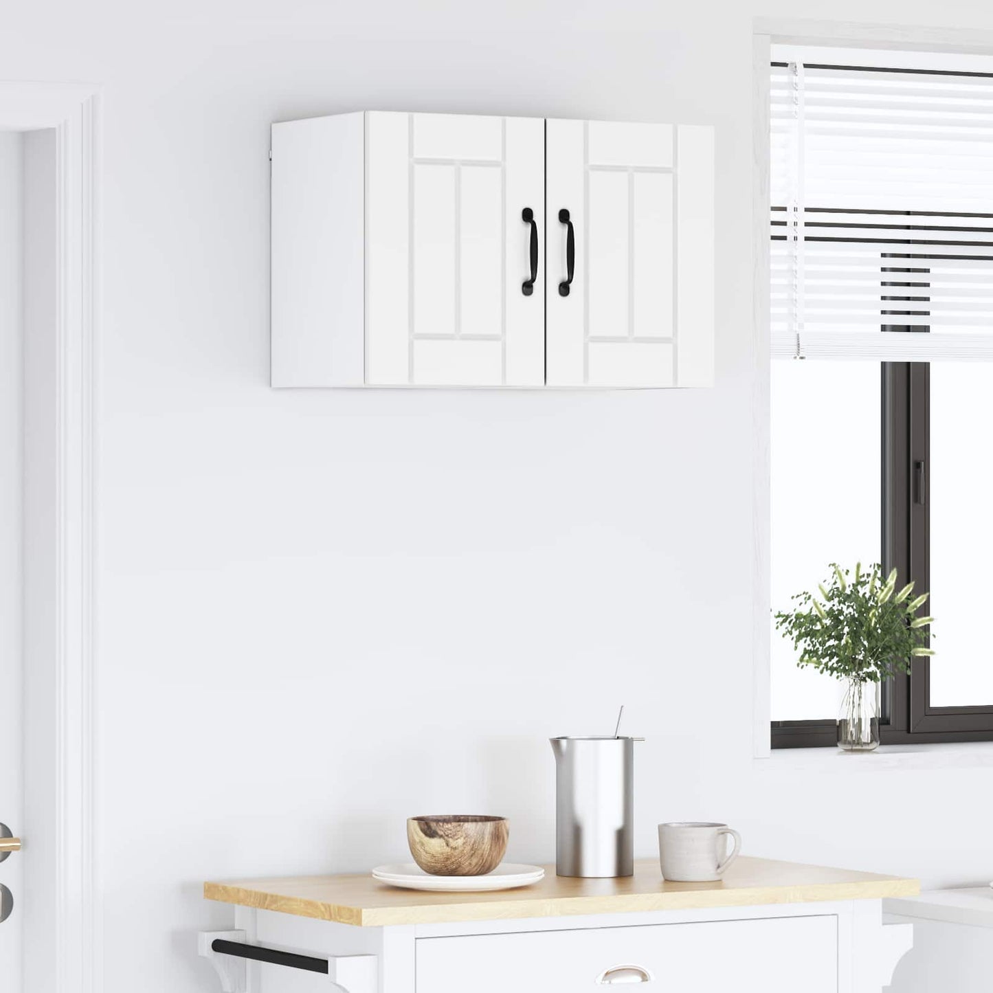 Wall Cabinet LUCCA 2 pcs White Engineered Wood