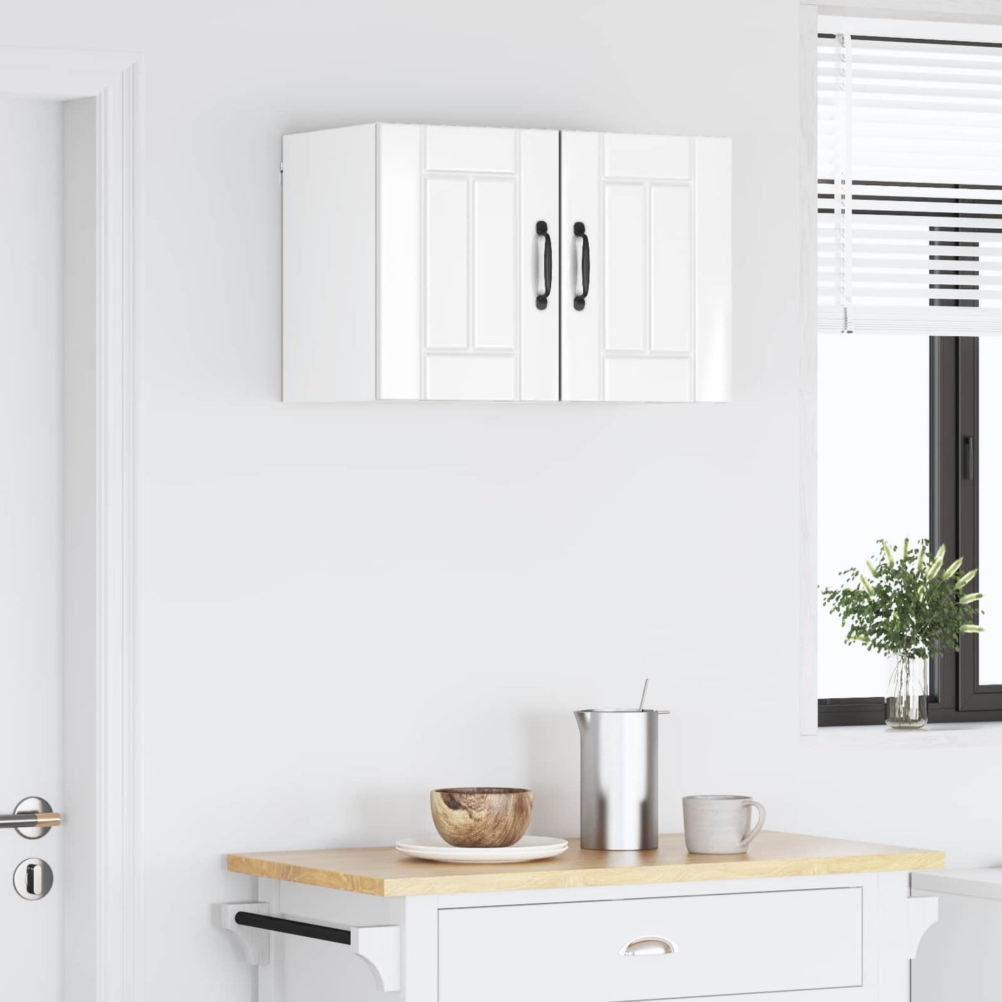 Wall Cabinet LUCCA 2 pcs High Gloss White 30 x 31 x 40 cm