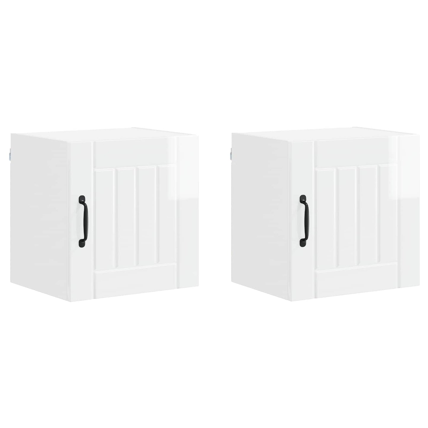 Wall Cabinet LUCCA 2 pcs High Gloss White Engineered Wood