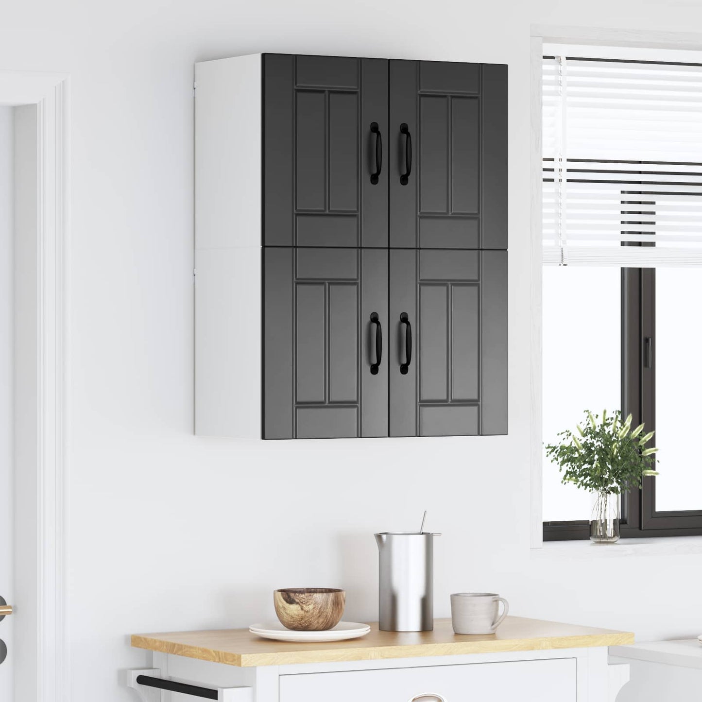 Wall Cabinet LUCCA 2 pcs Black 60 x 31 x 40 cm Engineered Wood