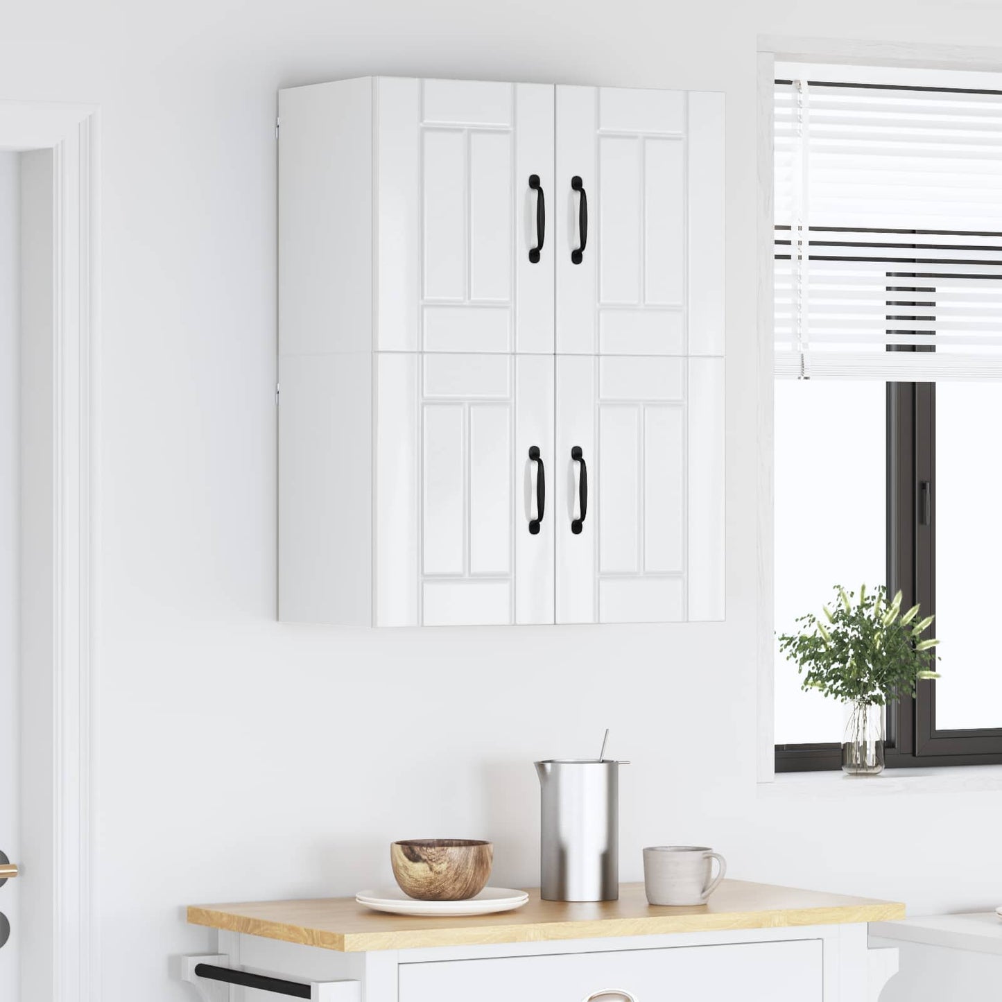 Wall Cabinet LUCCA 2 pcs High Gloss White 60 x 31 x 40 cm