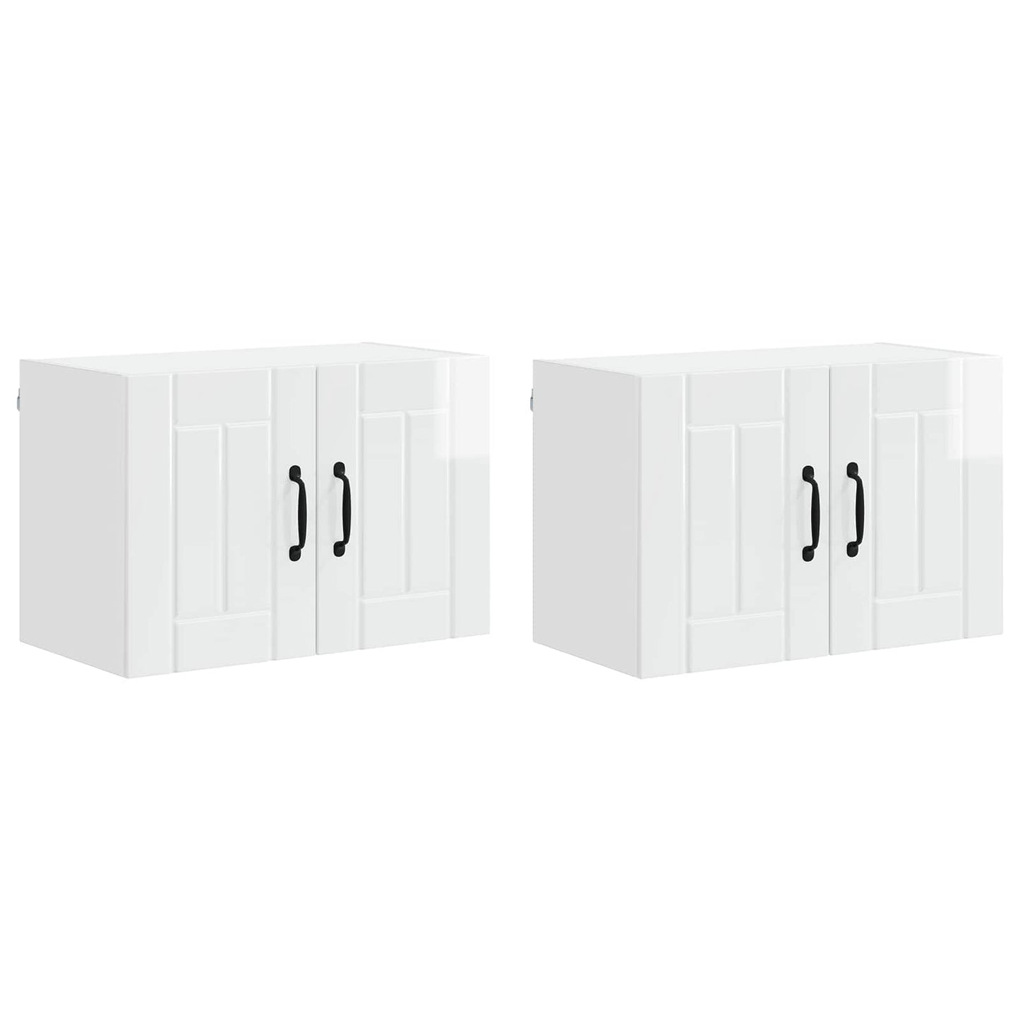 Wall Cabinet LUCCA 2 pcs High Gloss White 60 x 31 x 40 cm