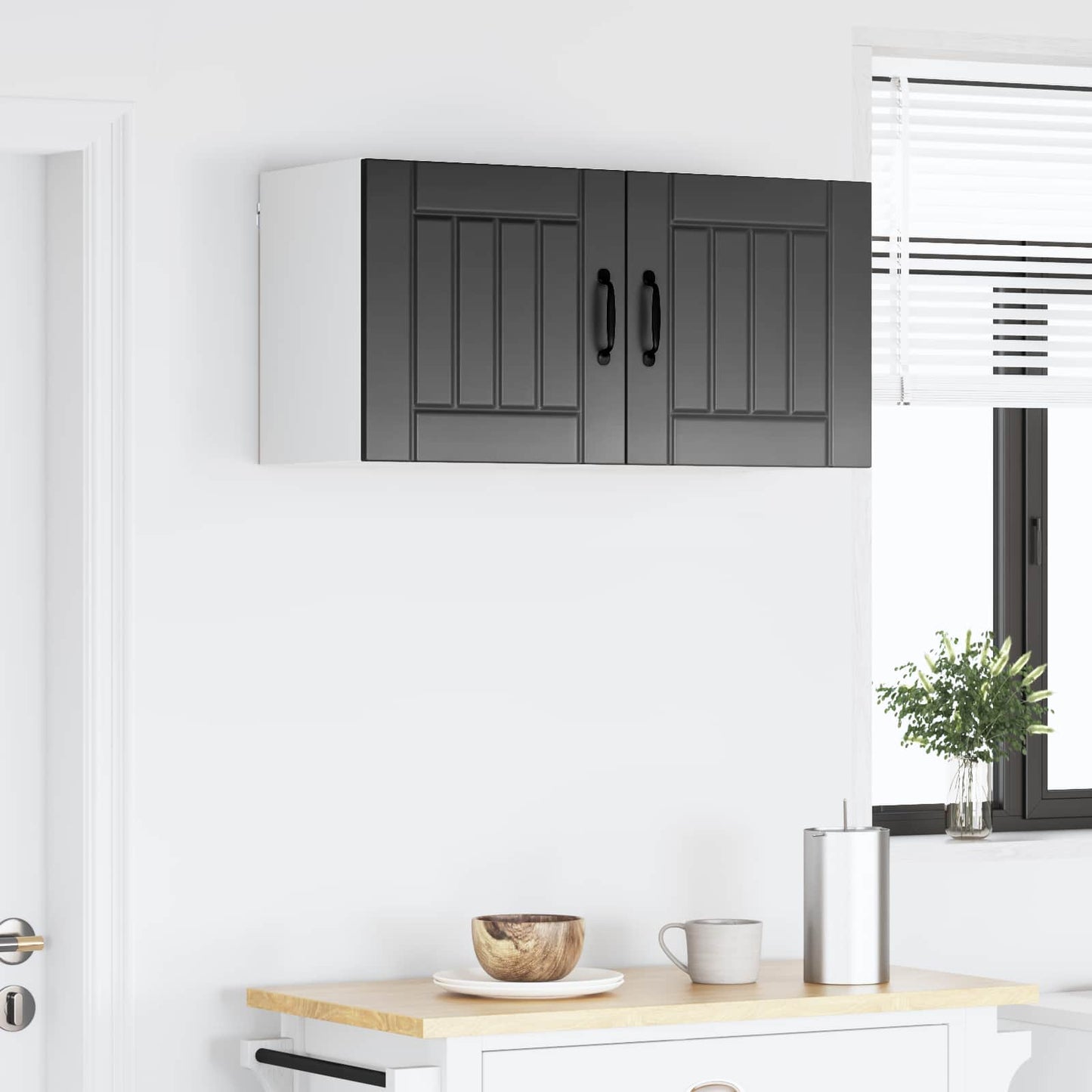 Wall Cabinet LUCCA Black 80 x 31 x 40 cm Engineered Wood