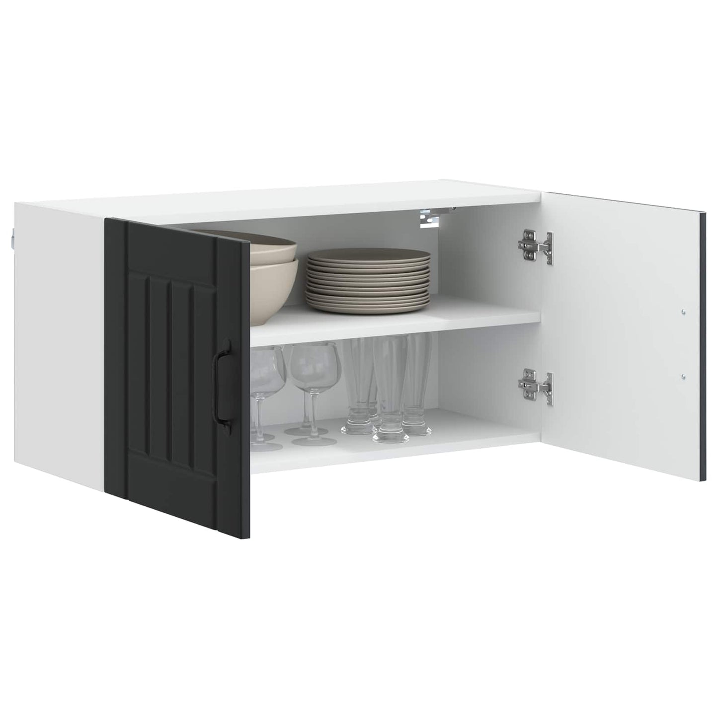 Wall Cabinet LUCCA Black 80 x 31 x 40 cm Engineered Wood