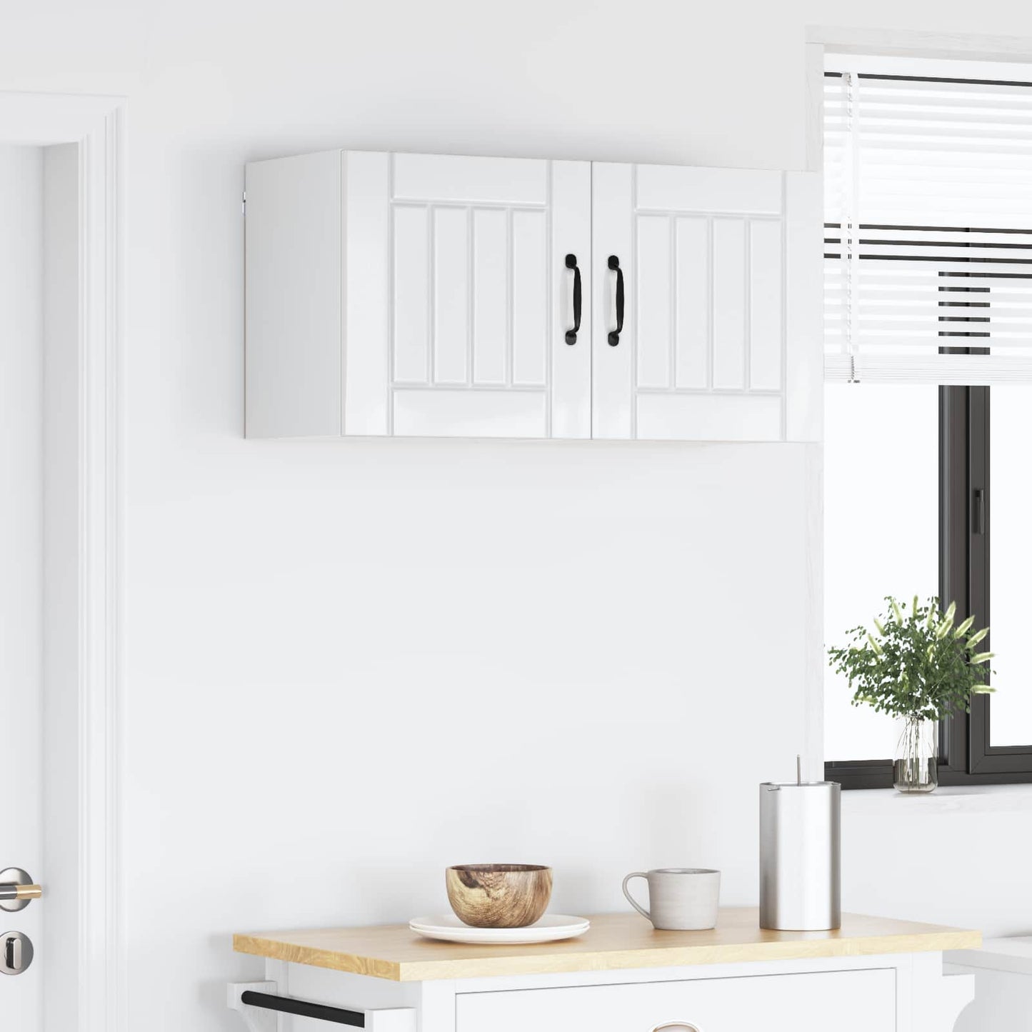 Wall Cabinet LUCCA High Gloss White 80 x 31 x 40 cm