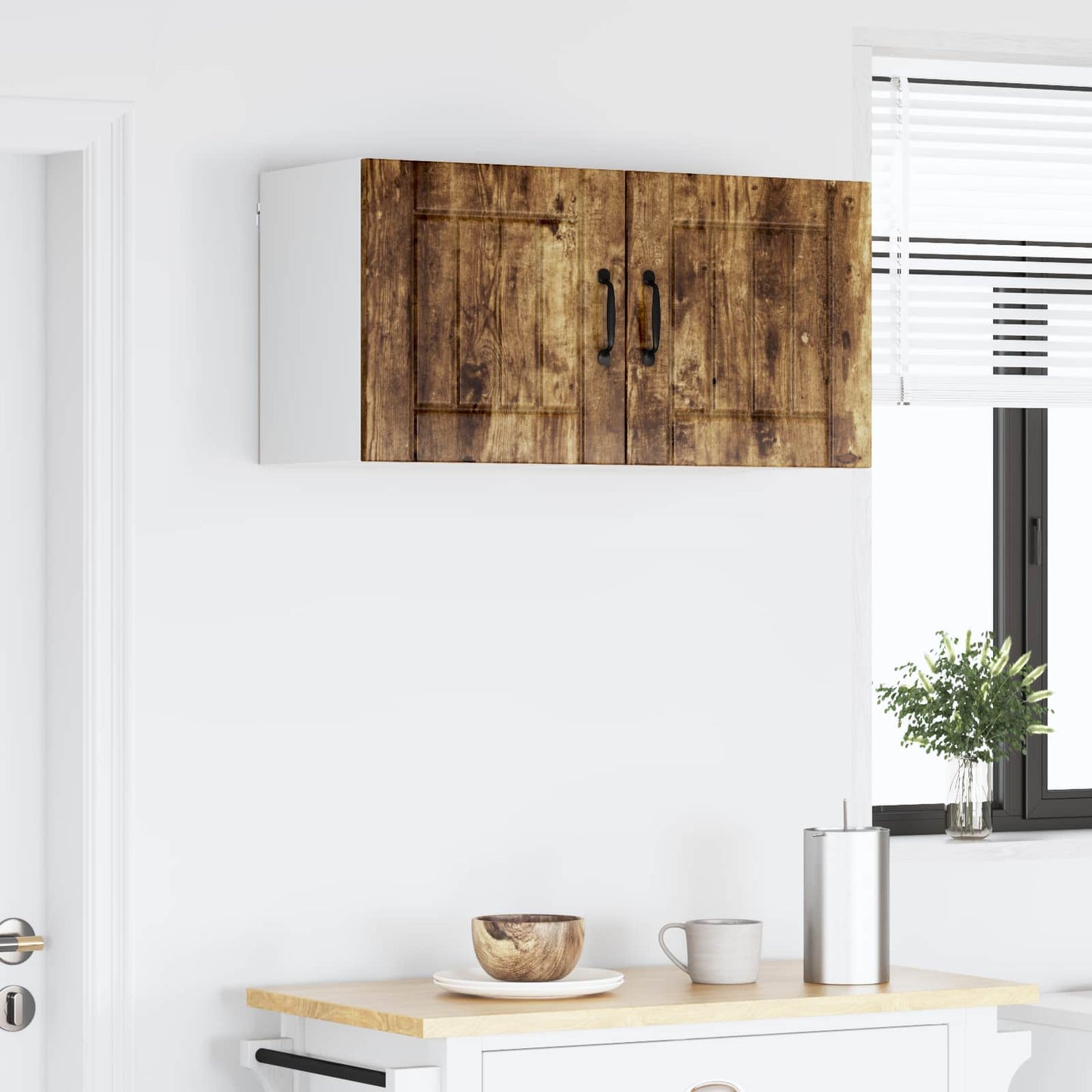 Wall Cabinet LUCCA Smoked Oak 80 x 31 x 40 cm Engineered Wood