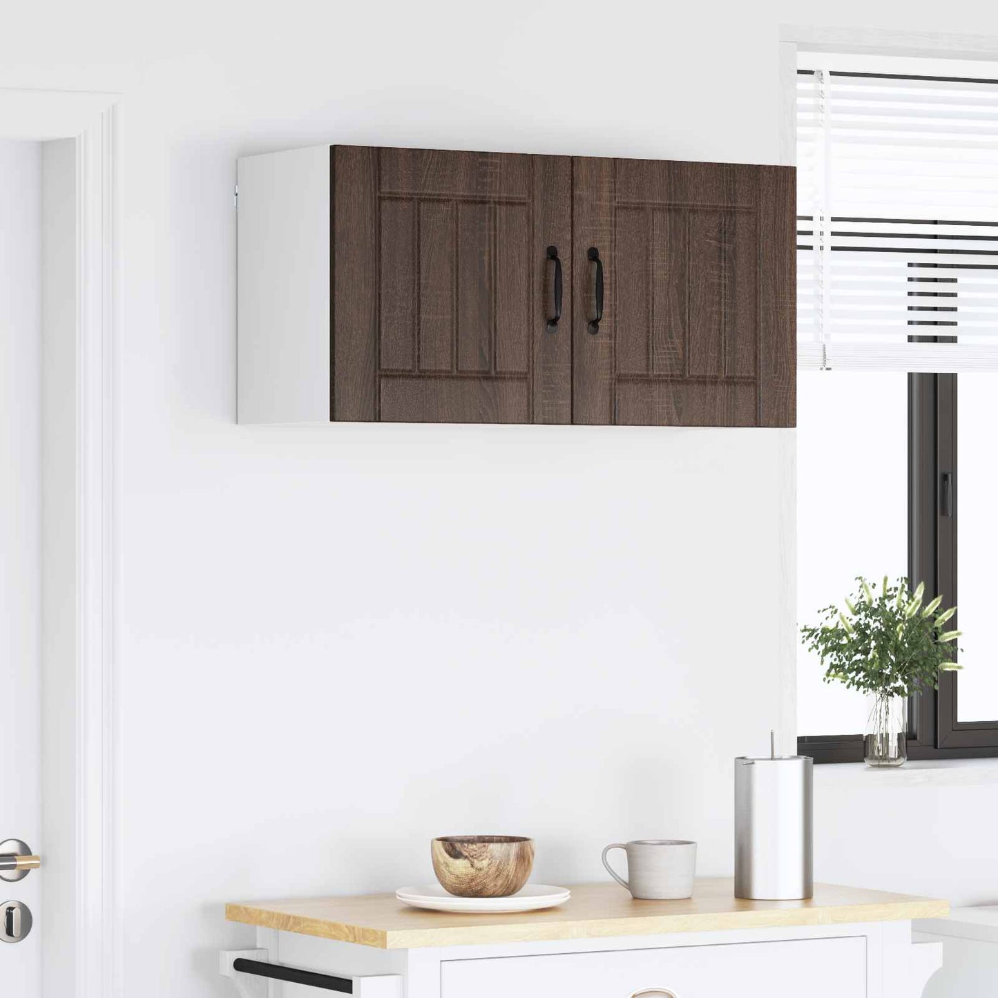 Wall Cabinet LUCCA Brown Oak 80 x 31 x 40 cm Engineered Wood