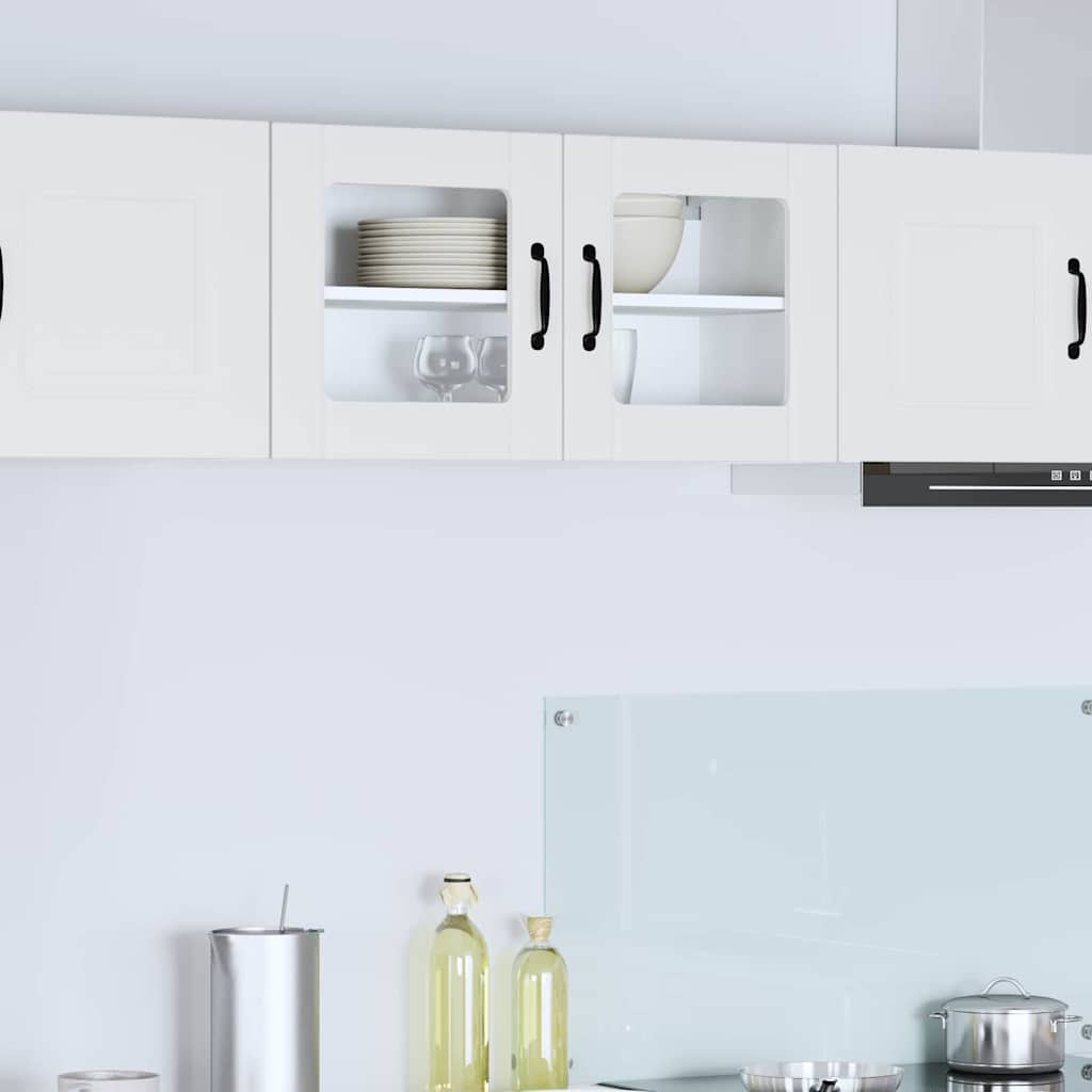 Wall Glass Cabinet LUCCA White 80 x 31 x 40 cm Engineered Wood