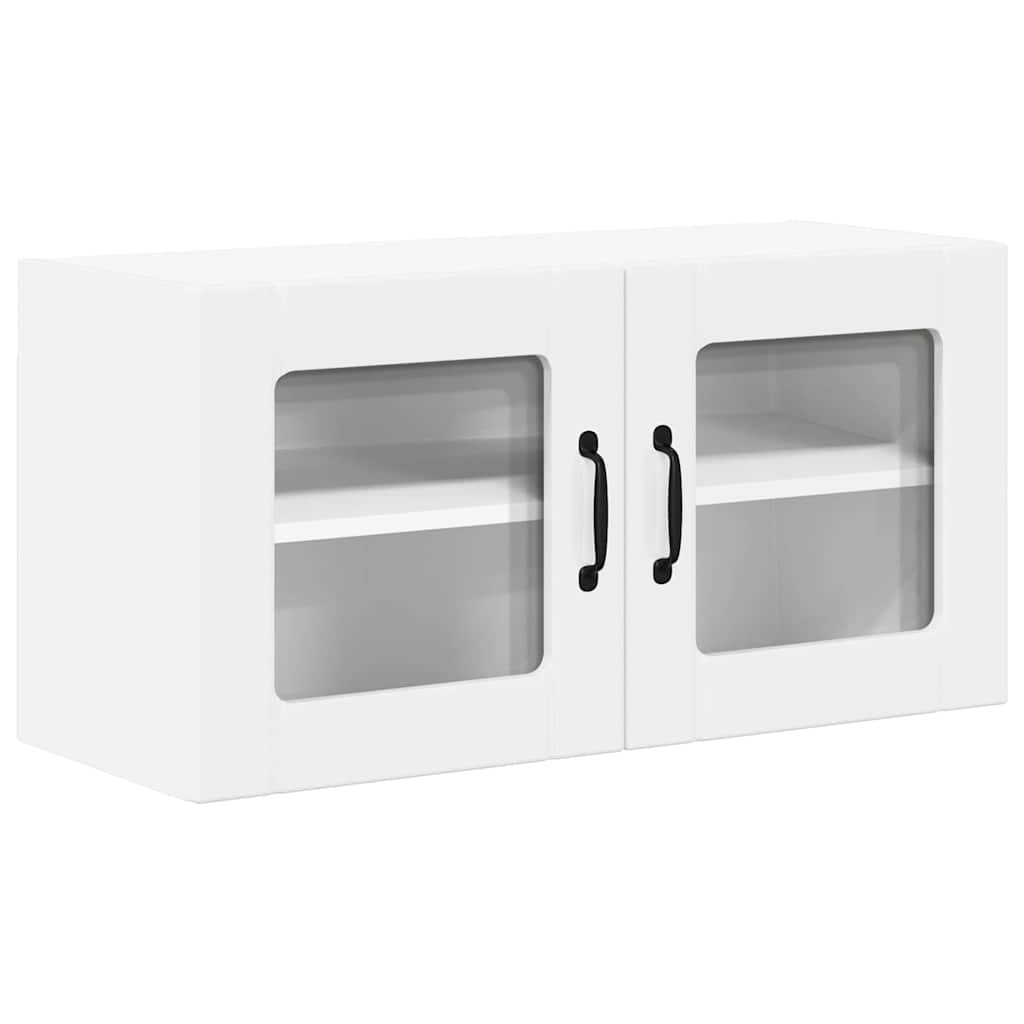 Wall Glass Cabinet LUCCA White 80 x 31 x 40 cm Engineered Wood