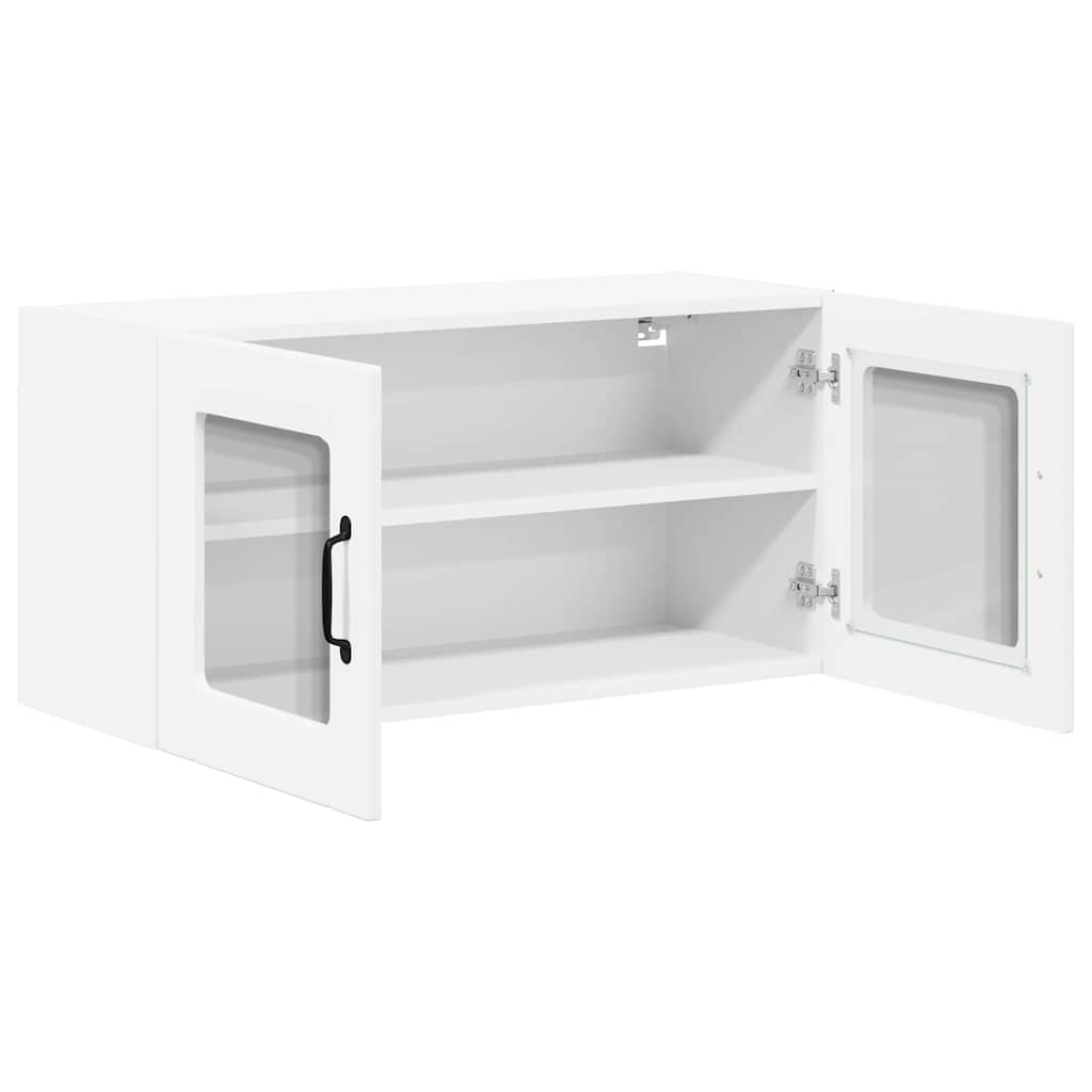 Wall Glass Cabinet LUCCA White 80 x 31 x 40 cm Engineered Wood