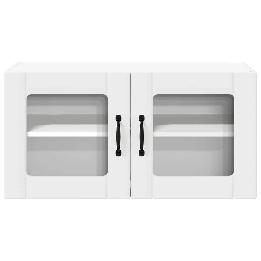 Wall Glass Cabinet LUCCA White 80 x 31 x 40 cm Engineered Wood
