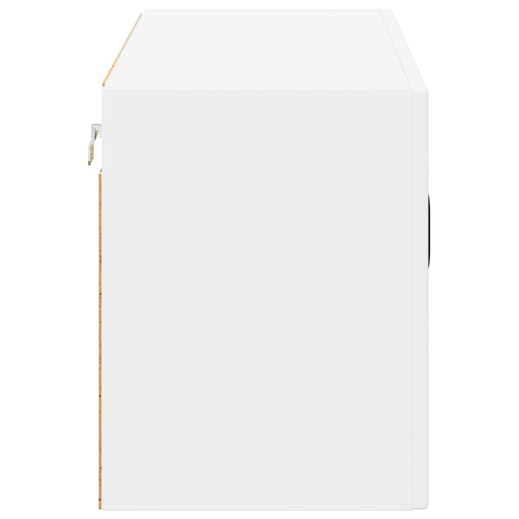 Wall Glass Cabinet LUCCA White 80 x 31 x 40 cm Engineered Wood