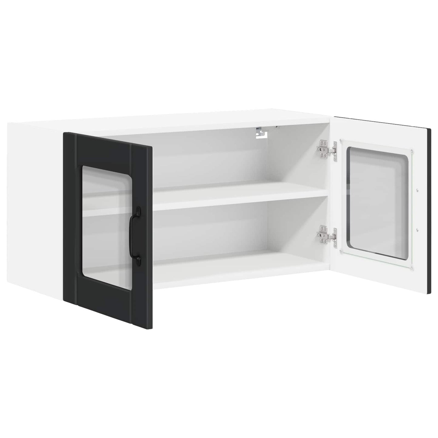 Wall Glass Cabinet LUCCA Black 80 x 31 x 40 cm Engineered Wood