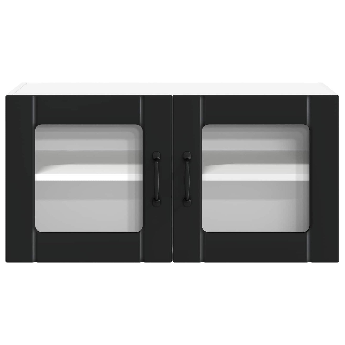 Wall Glass Cabinet LUCCA Black 80 x 31 x 40 cm Engineered Wood
