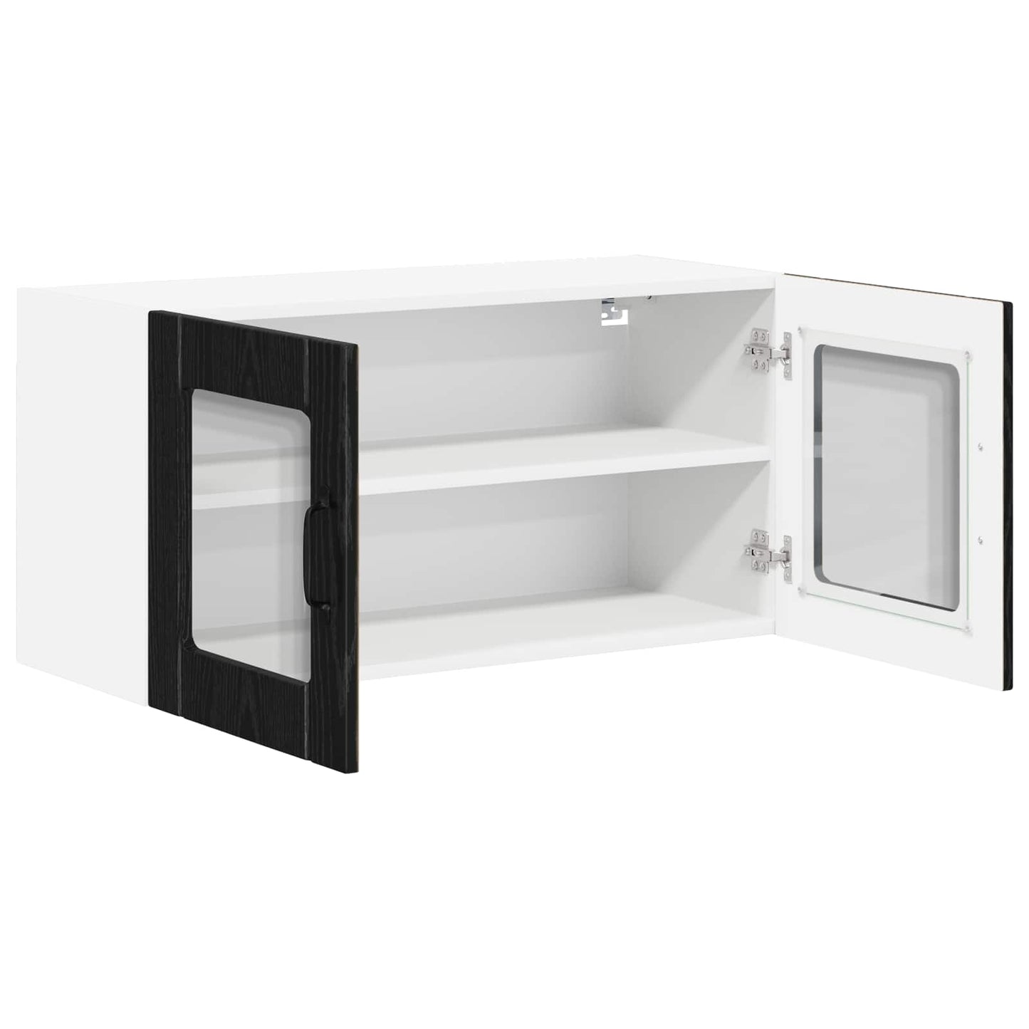 Wall Glass Cabinet LUCCA Black Oak 80 x 31 x 40 cm