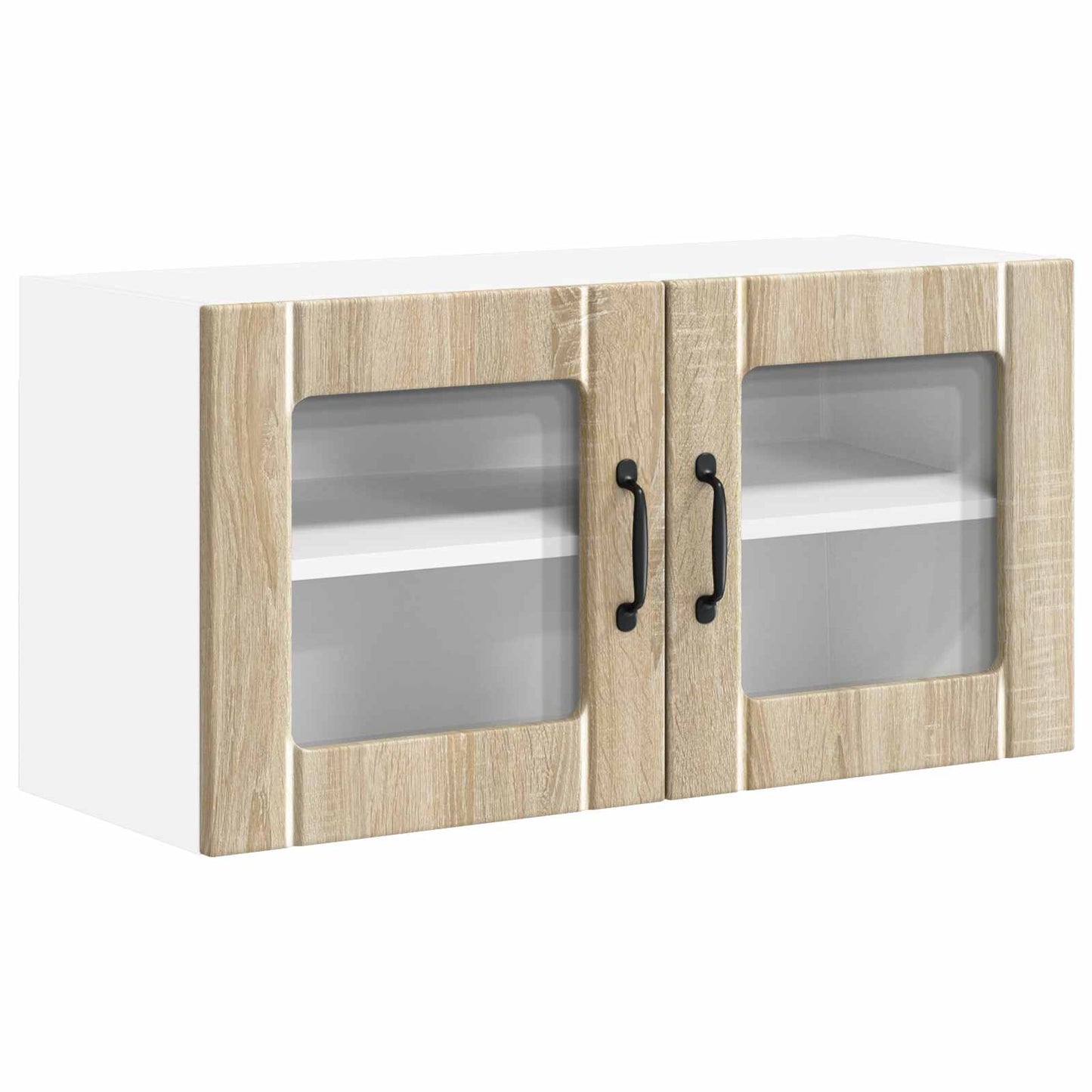 Wall Glass Cabinet LUCCA Sonoma Oak 80 x 31 x 40 cm