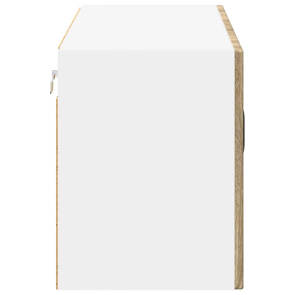 Wall Glass Cabinet Lucca Sonoma Oak 80 x 31 x 40 cm