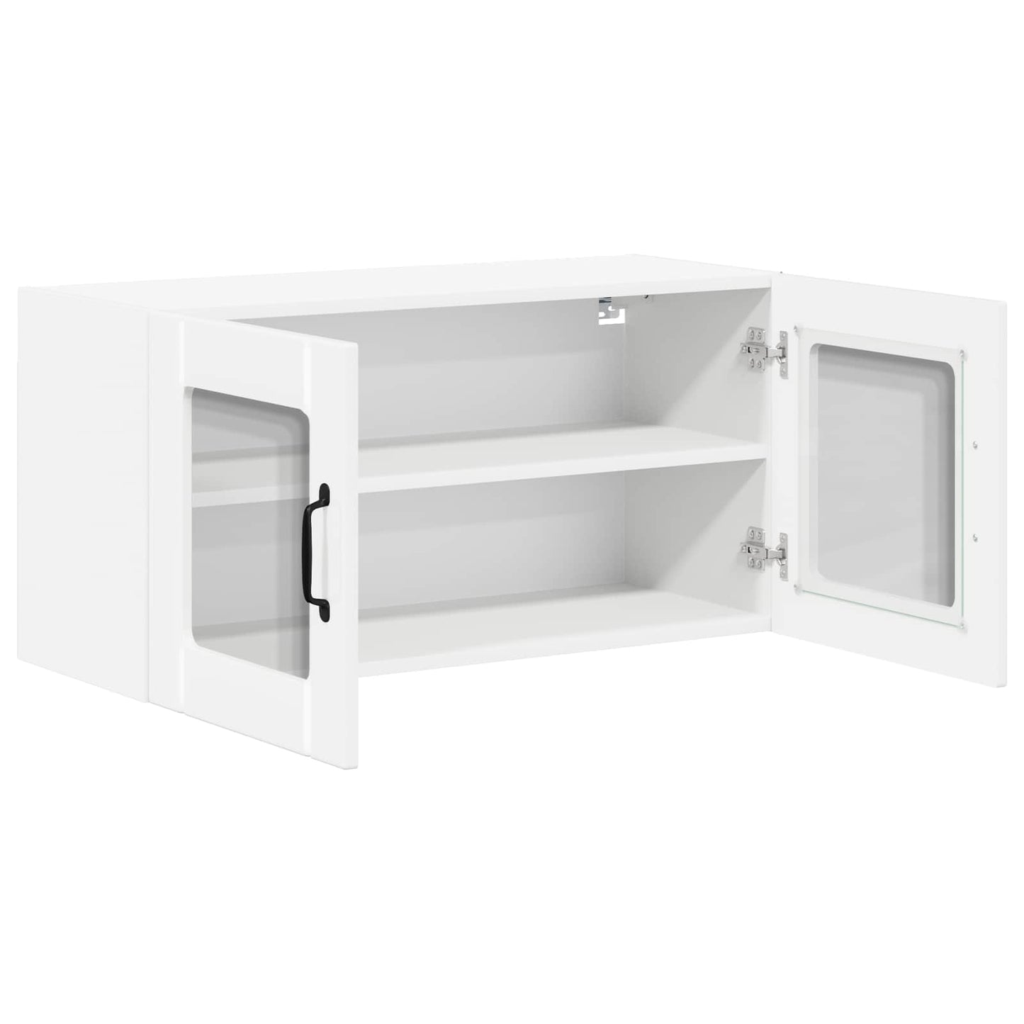 Wall Glass Cabinet LUCCA High Gloss White 80 x 31 x 40 cm