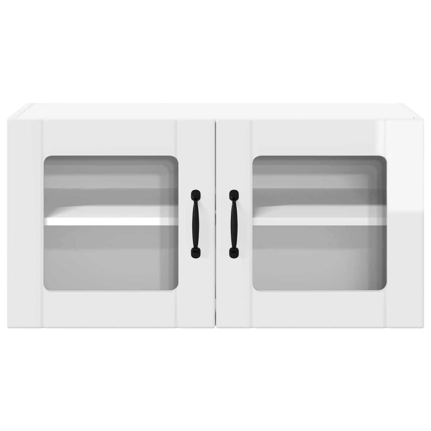 Wall Glass Cabinet LUCCA High Gloss White 80 x 31 x 40 cm