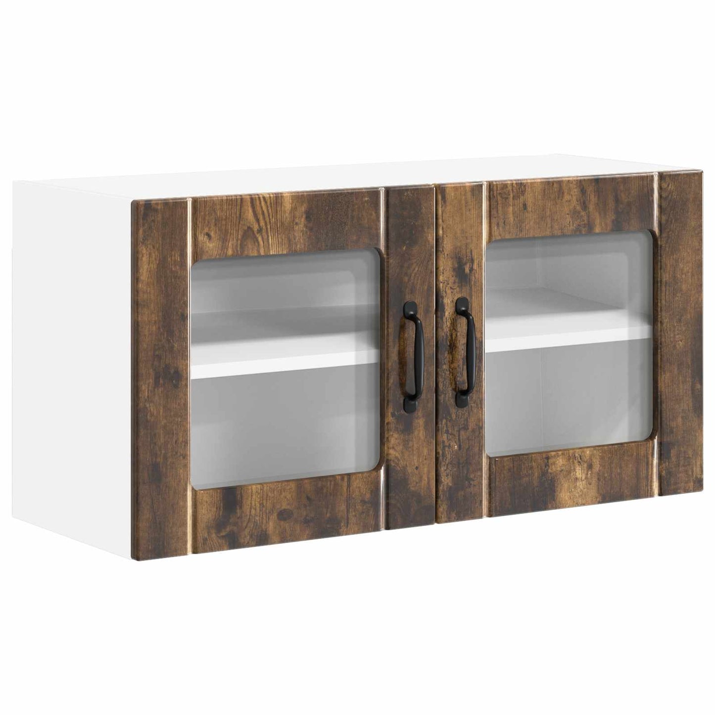 Wall Glass Cabinet LUCCA Smoked Oak 80 x 31 x 40 cm