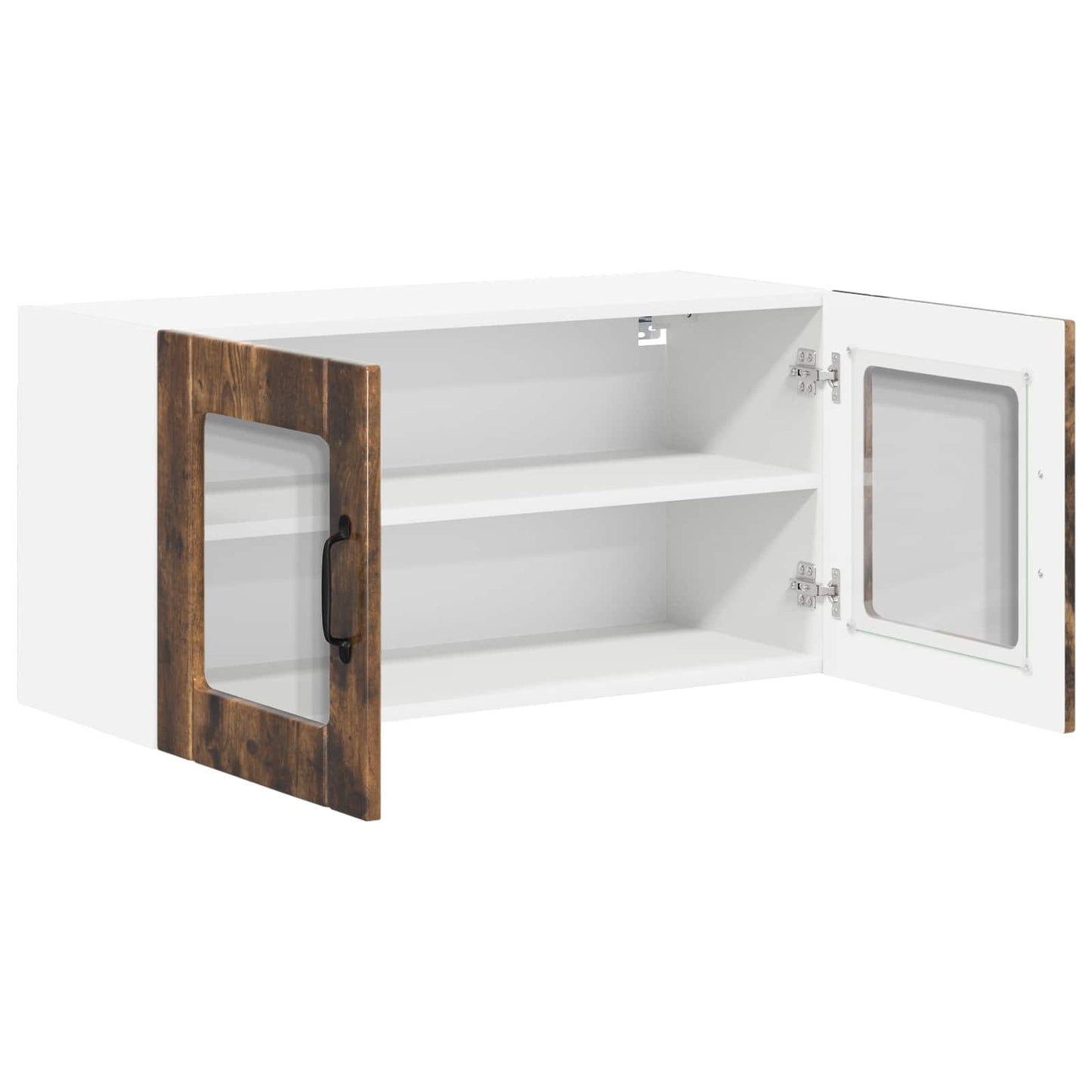 Wall Glass Cabinet LUCCA Smoked Oak 80 x 31 x 40 cm