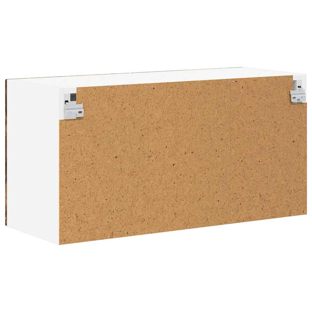 Wall Glass Cabinet LUCCA Smoked Oak 80 x 31 x 40 cm