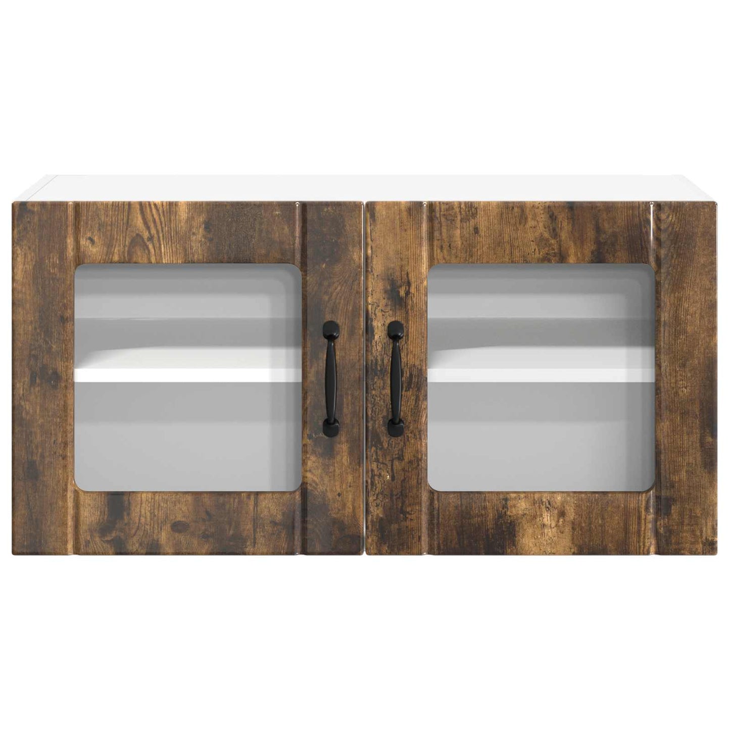 Wall Glass Cabinet LUCCA Smoked Oak 80 x 31 x 40 cm