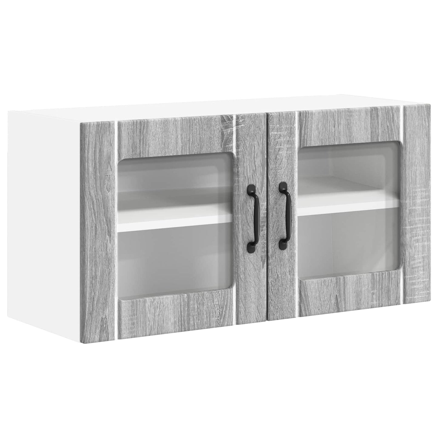 Wall Glass Cabinet LUCCA Grey Sonoma 80 x 31 x 40 cm