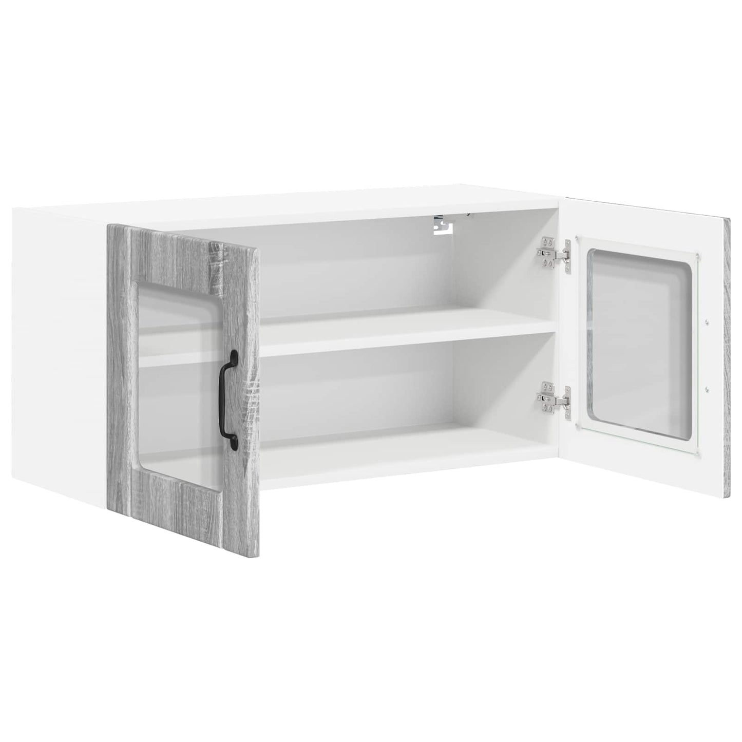 Wall Glass Cabinet LUCCA Grey Sonoma 80 x 31 x 40 cm