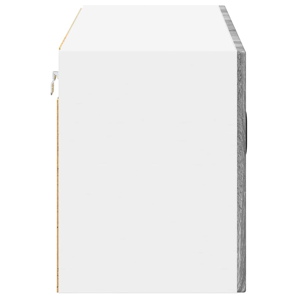 Wall Glass Cabinet LUCCA Grey Sonoma 80 x 31 x 40 cm
