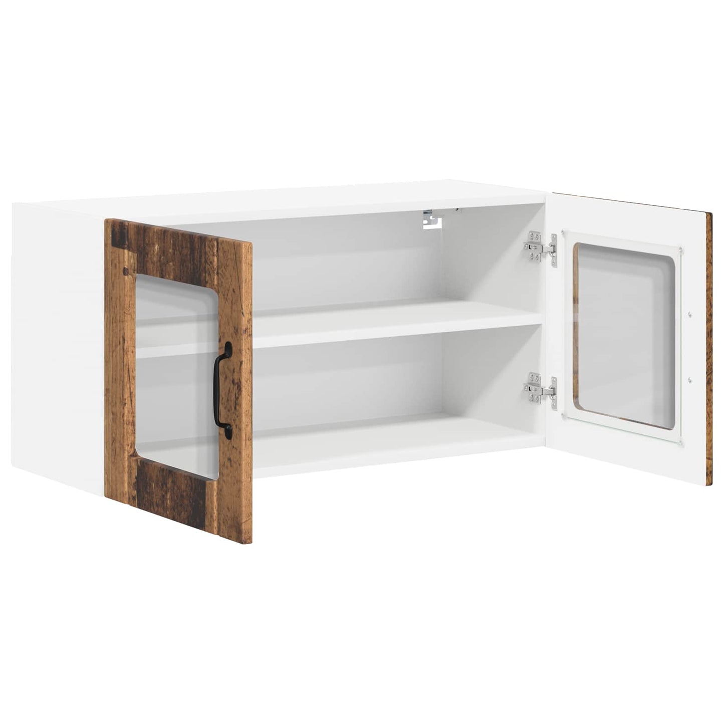 Wall Glass Cabinet LUCCA Old Wood 80 x 31 x 40 cm