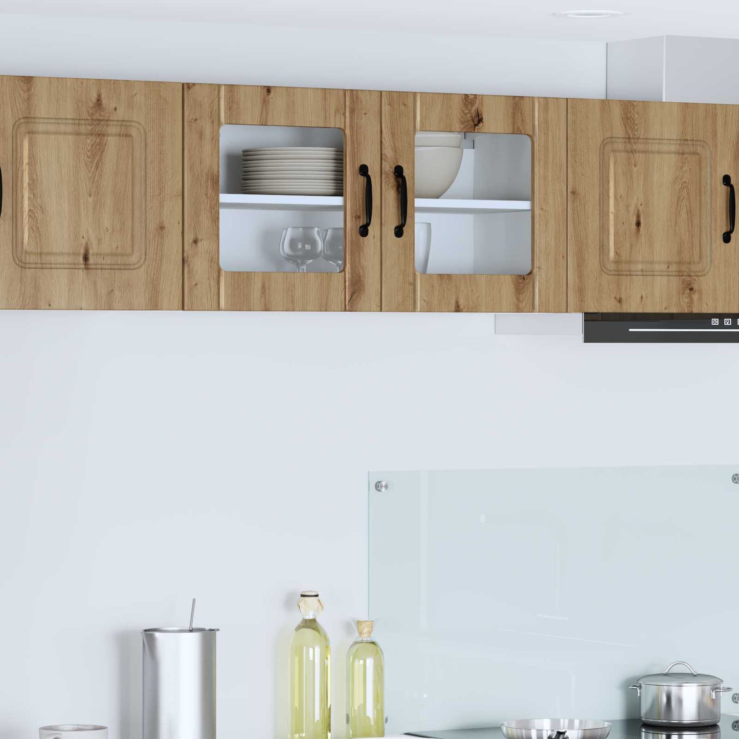 Wall Glass Cabinet LUCCA Artisan Oak 80 x 31 x 40 cm