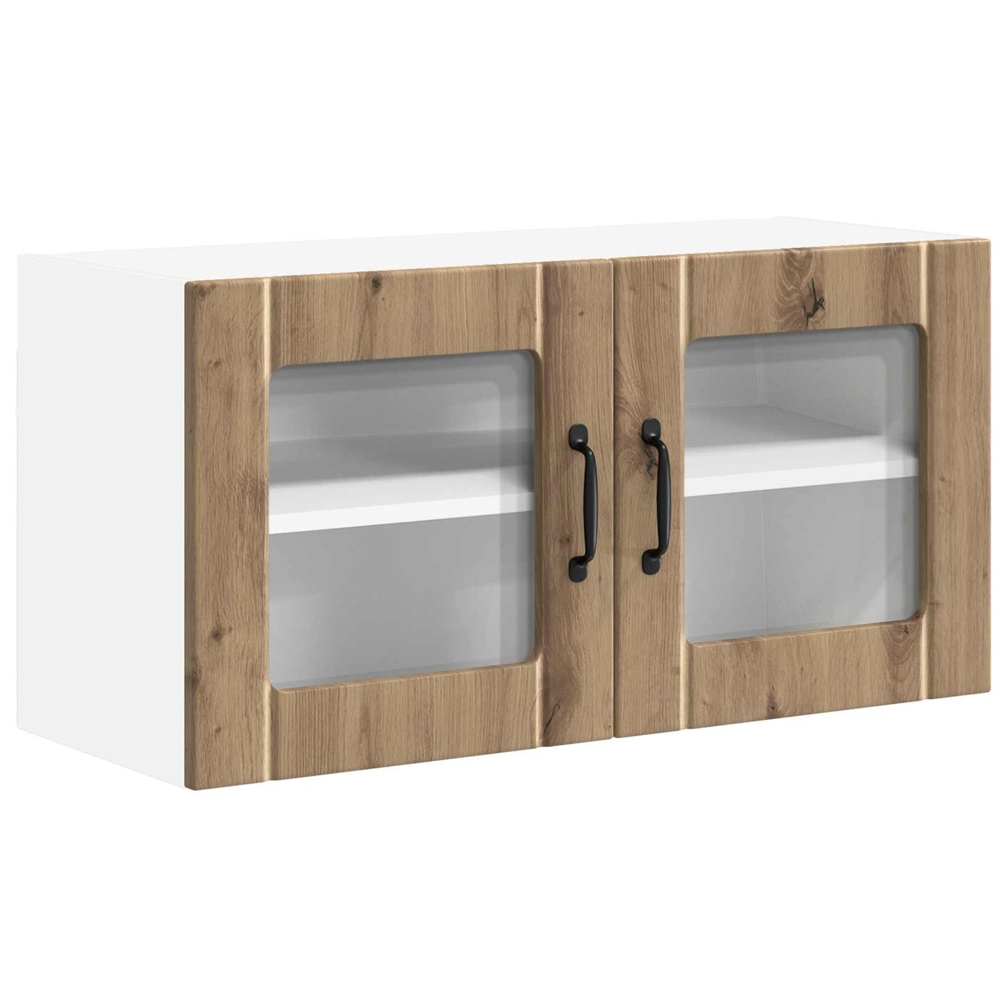 Wall Glass Cabinet LUCCA Artisan Oak 80 x 31 x 40 cm