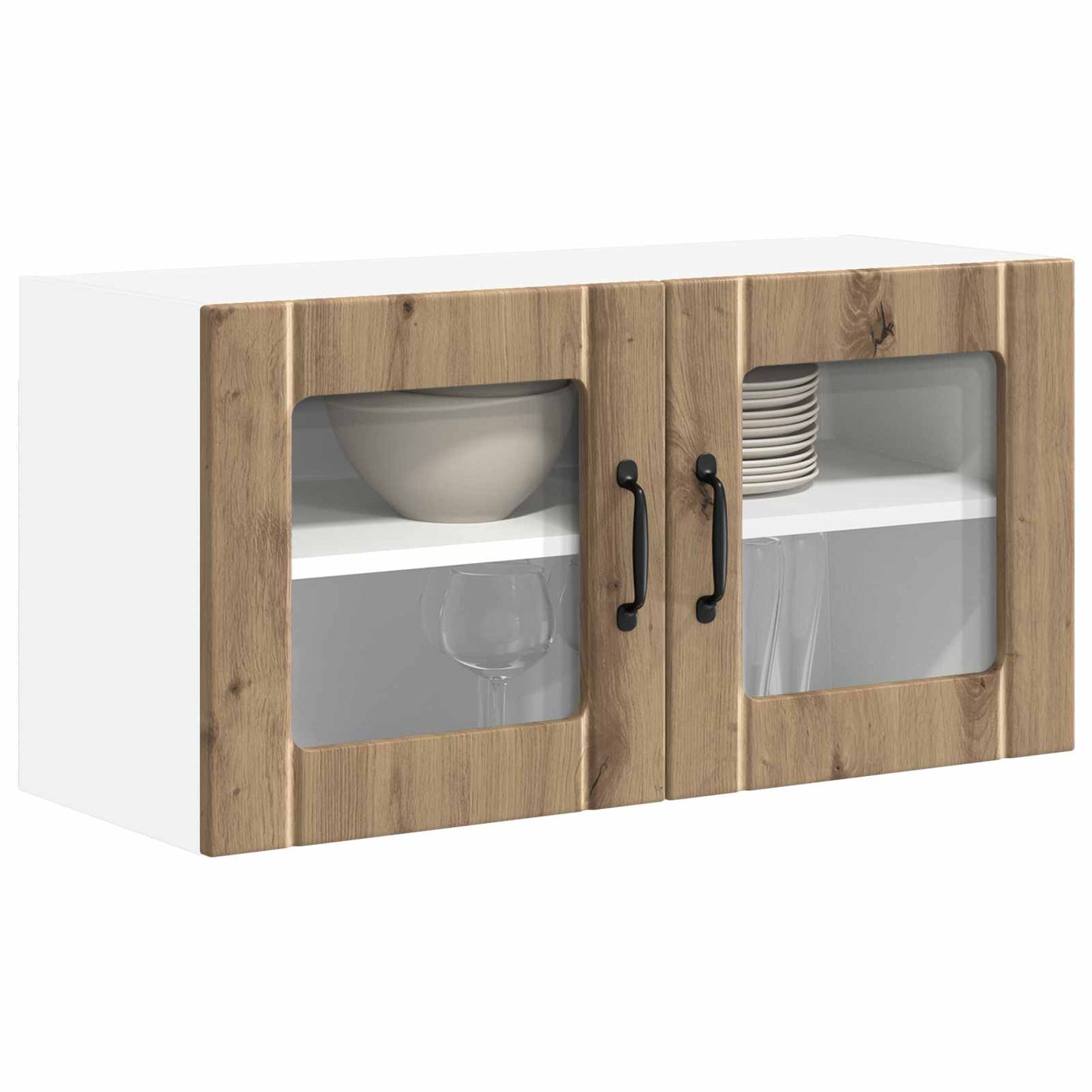 Wall Glass Cabinet LUCCA Artisan Oak 80 x 31 x 40 cm