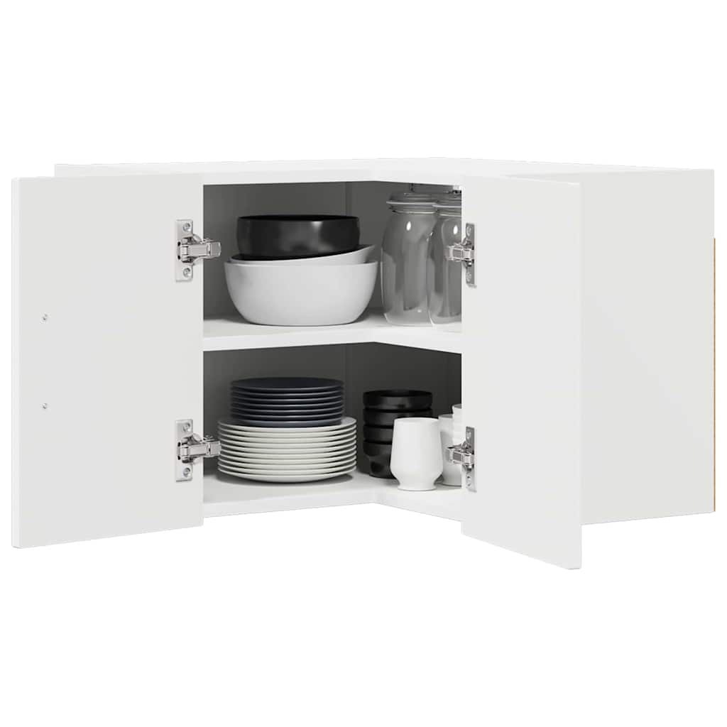 Wall Corner Cabinet LUCCA White 57 x 57 x 40 cm Engineered Wood