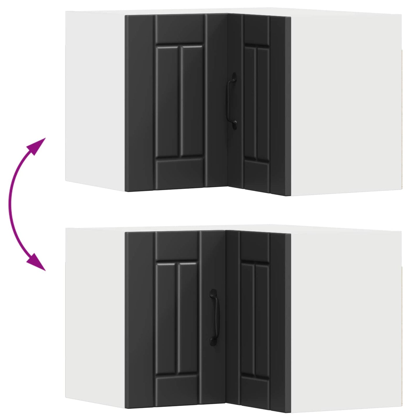Wall Corner Cabinet LUCCA Black 57 x 57 x 40 cm Engineered Wood