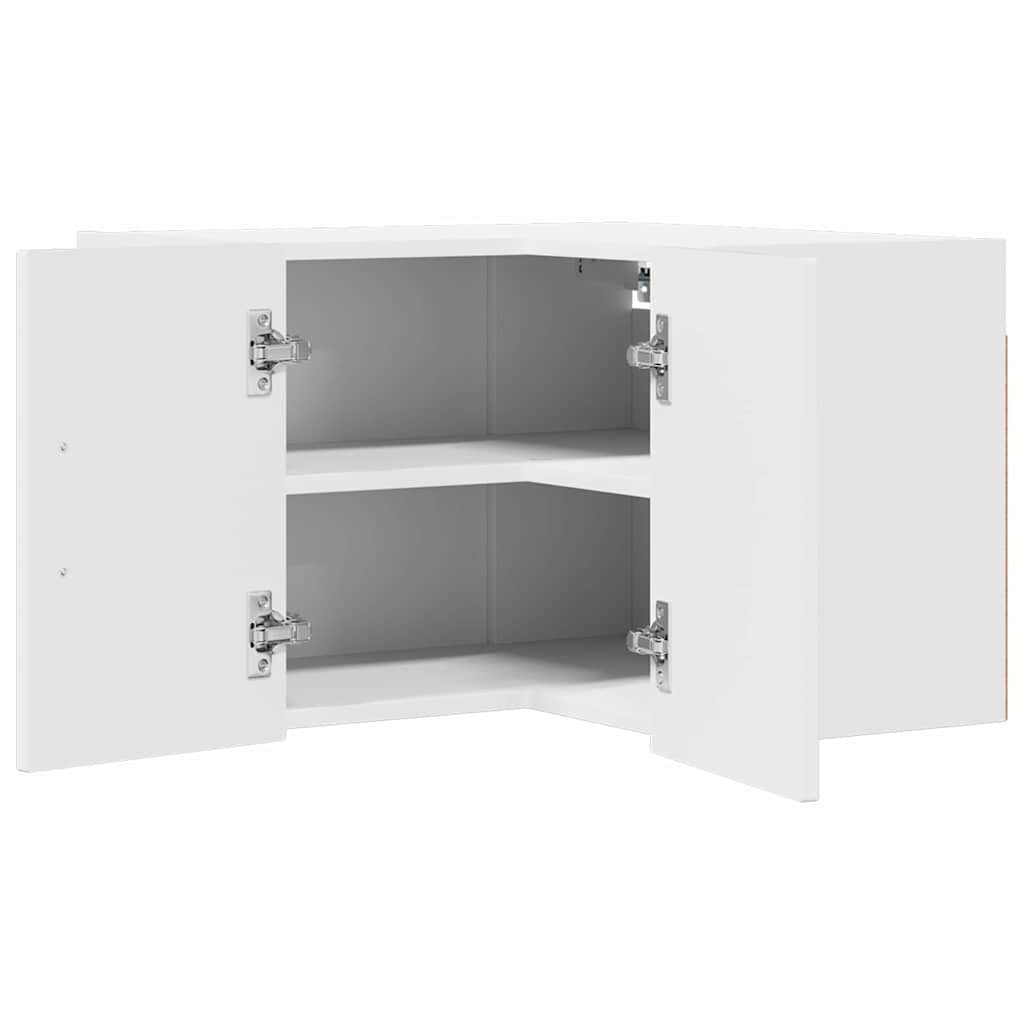 Wall Corner Cabinet LUCCA High Gloss White 57 x 57 x 40 cm