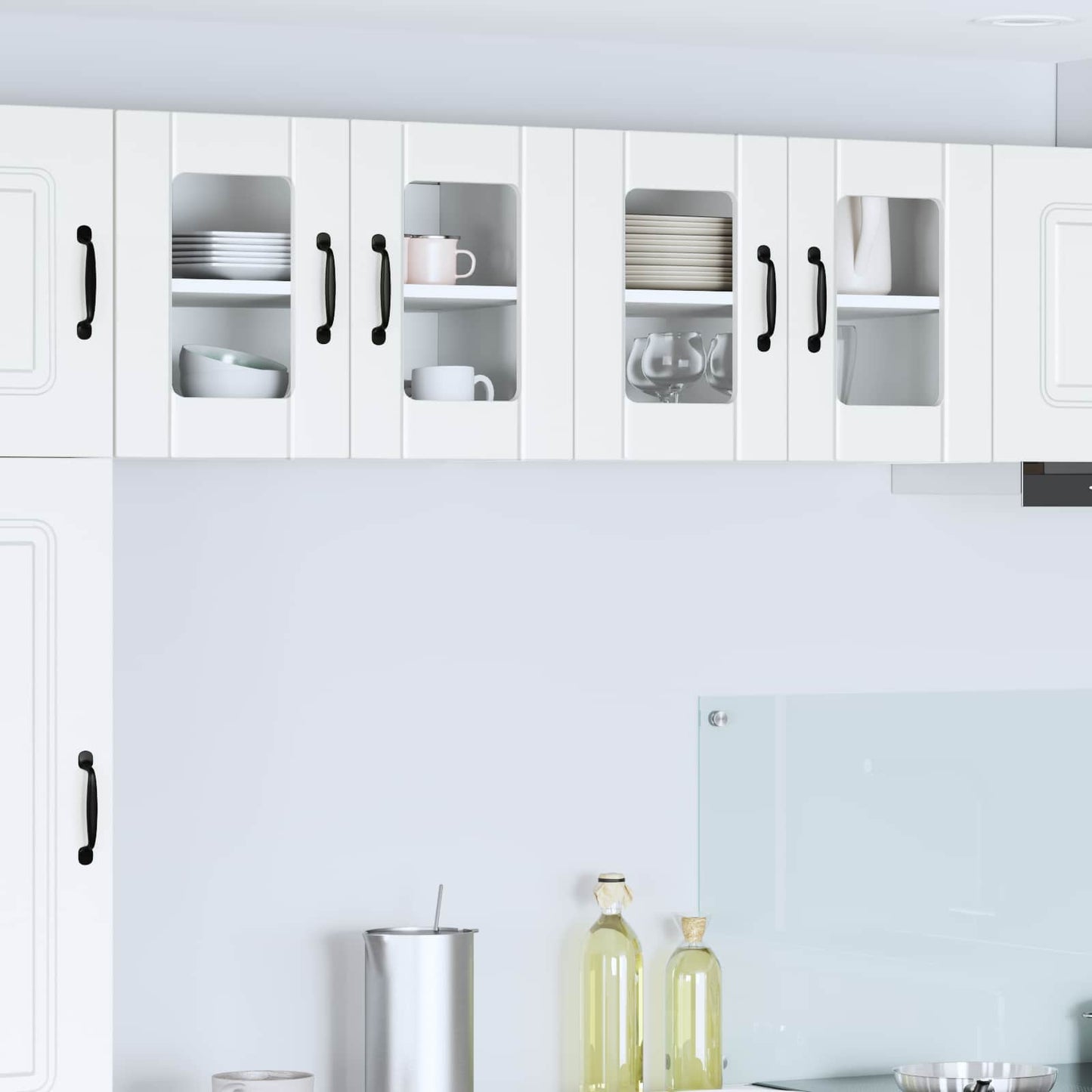 Wall Glass Cabinet LUCCA White 60 x 31 x 40 cm Engineered Wood