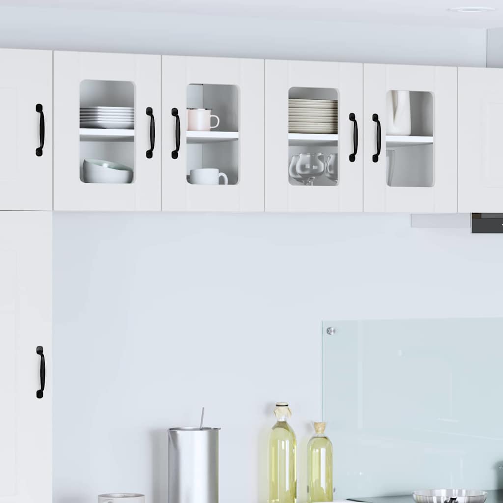 Wall Glass Cabinet LUCCA 2 pcs White 60 x 31 x 40 cm