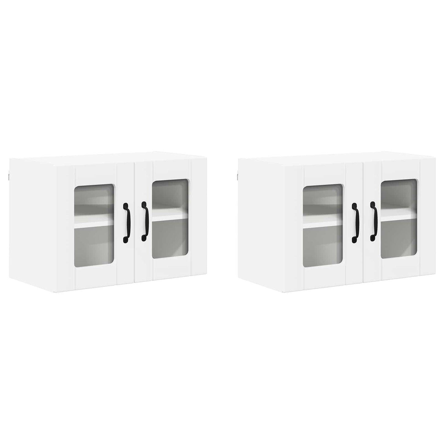 Wall Glass Cabinet LUCCA 2 pcs White 60 x 31 x 40 cm