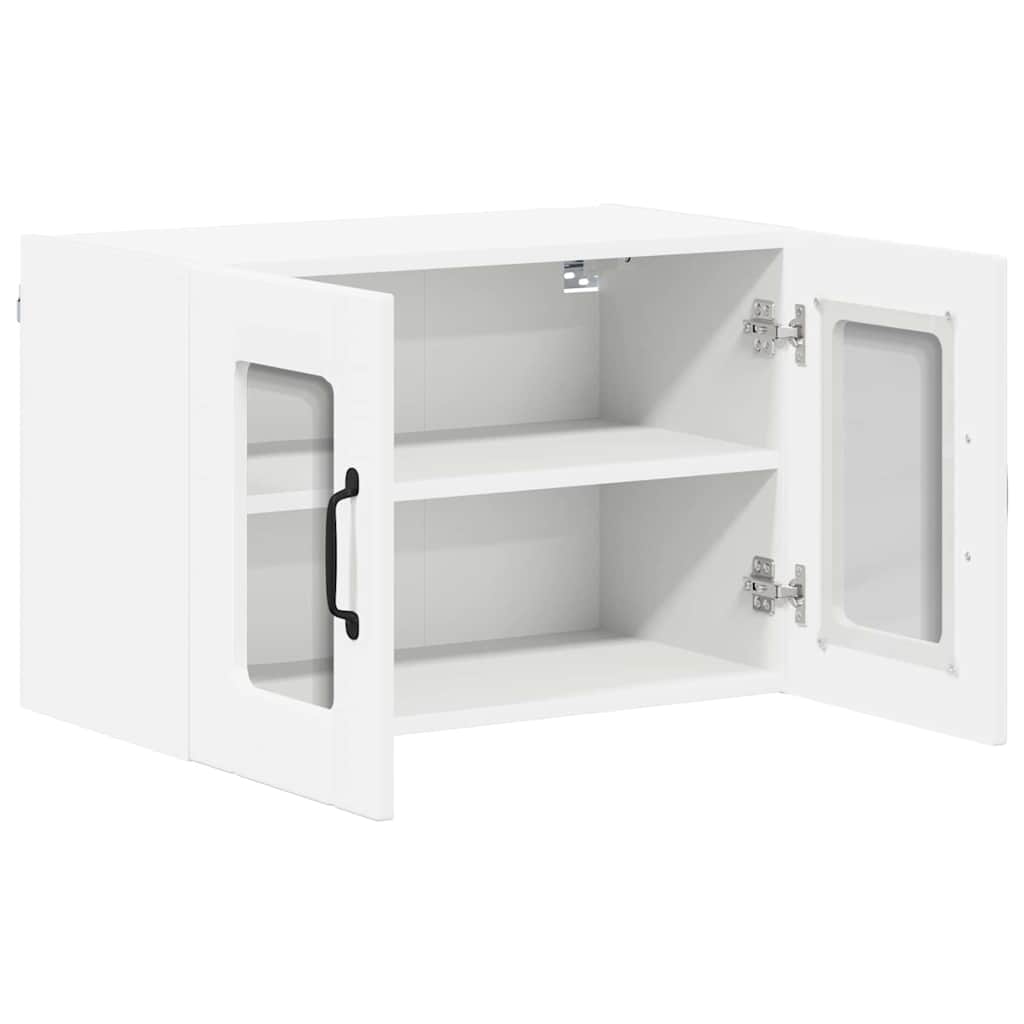 Wall Glass Cabinet LUCCA 2 pcs White 60 x 31 x 40 cm