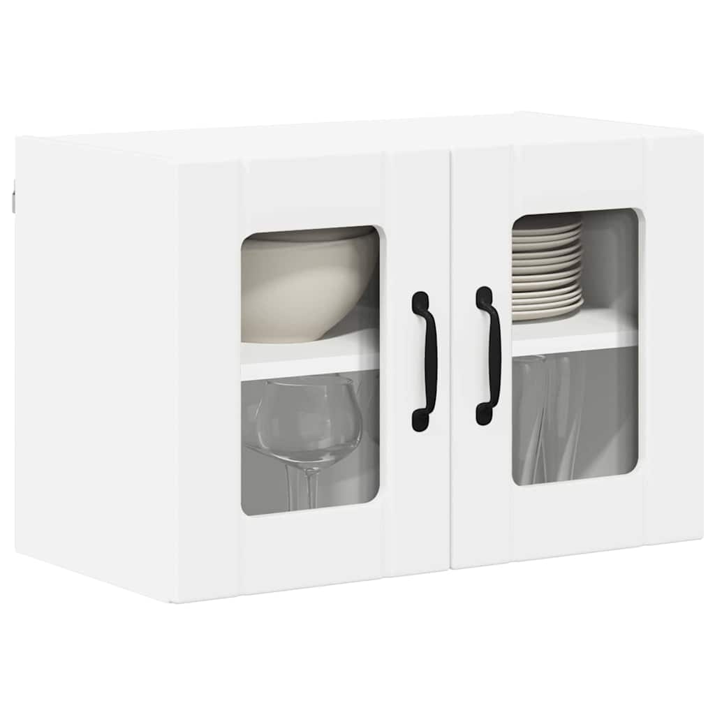 Wall Glass Cabinet LUCCA 2 pcs White 60 x 31 x 40 cm