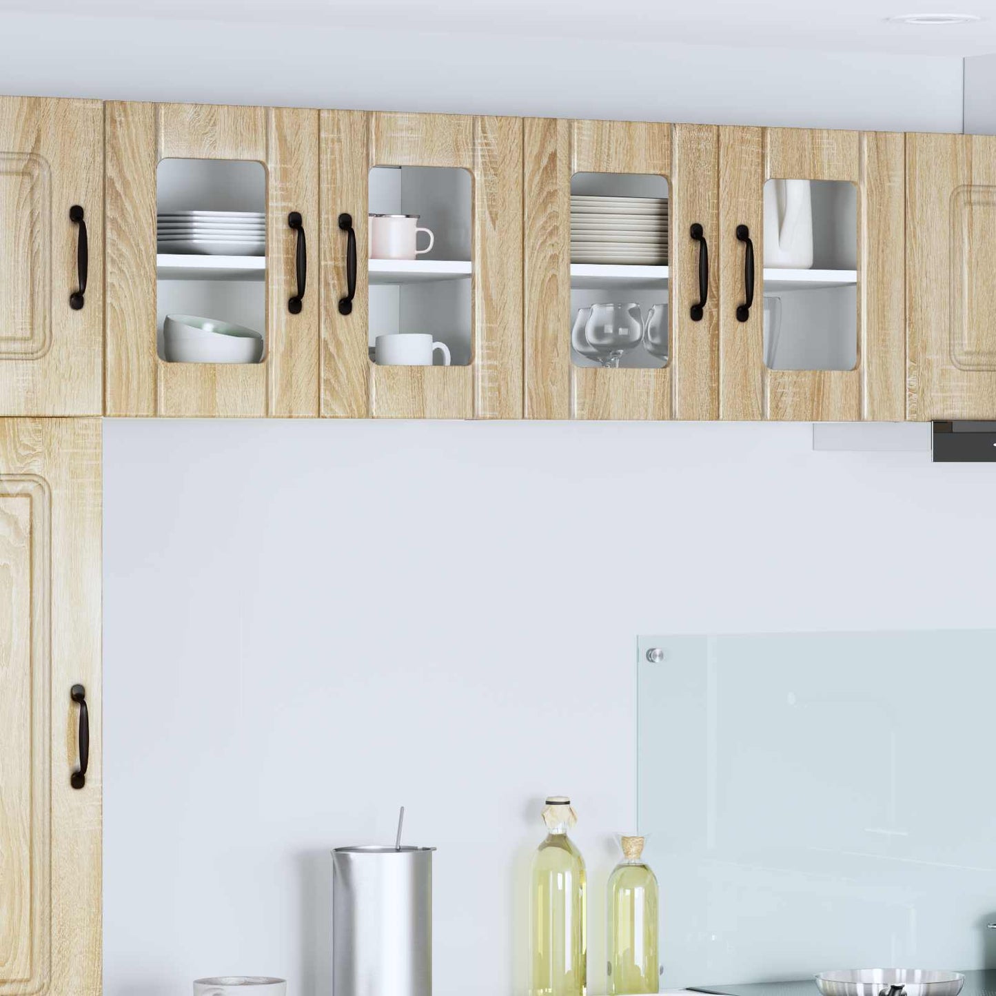 Wall Glass Cabinet LUCCA Sonoma Oak 60 x 31 x 40 cm