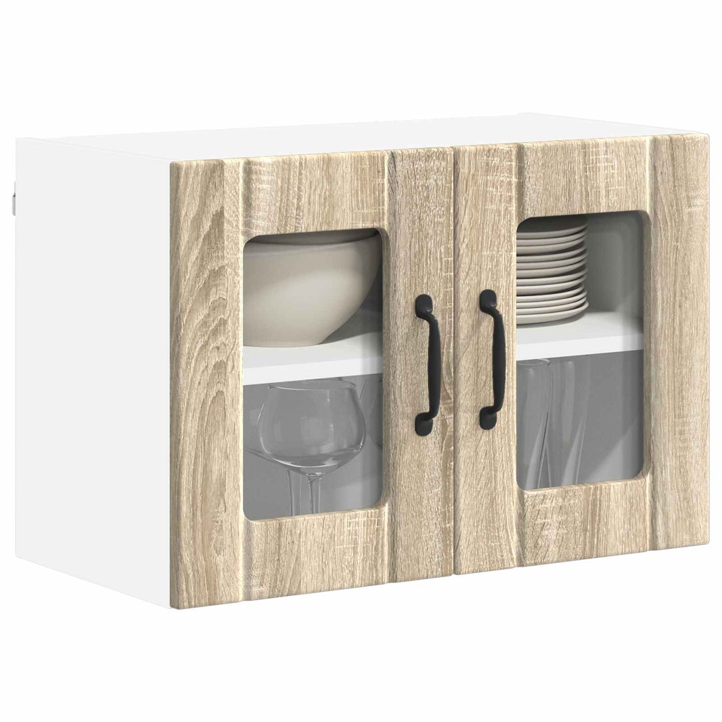Wall Glass Cabinet LUCCA Sonoma Oak 60 x 31 x 40 cm