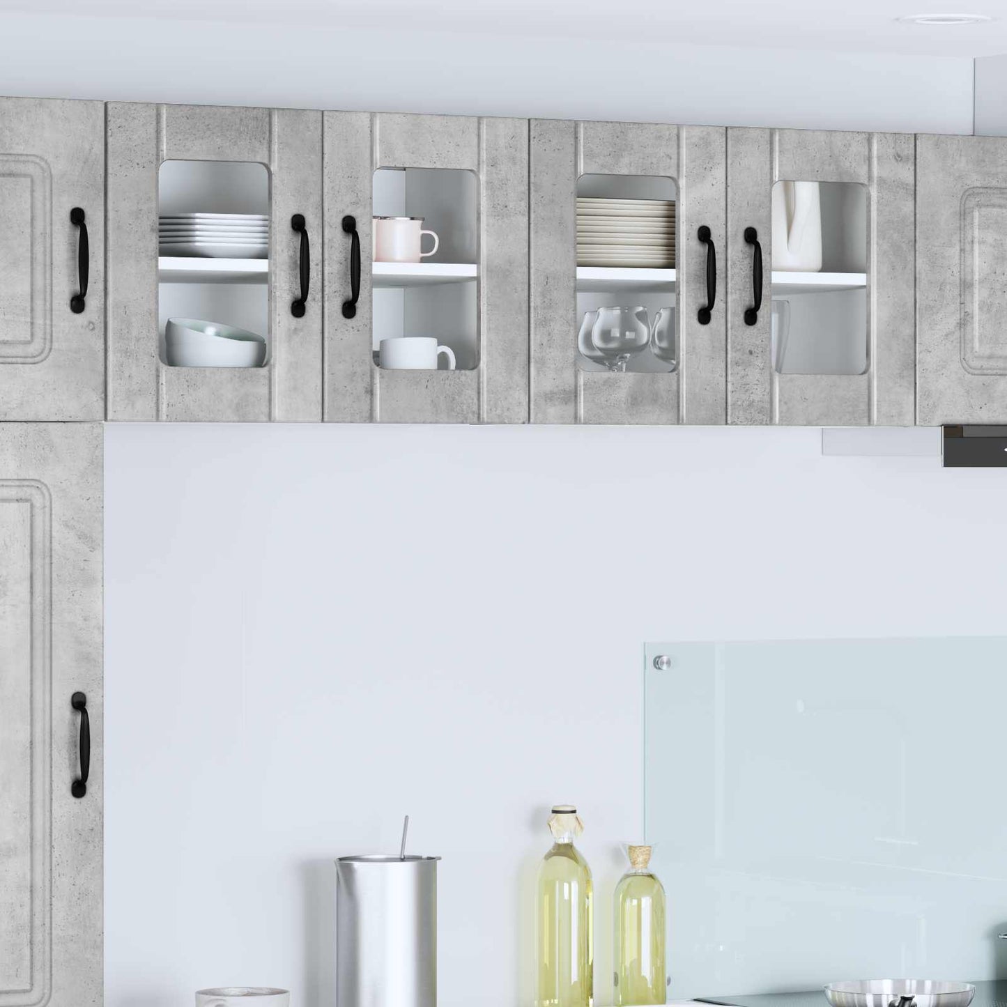 Wall Glass Cabinet LUCCA Concrete Grey 60 x 31 x 40 cm