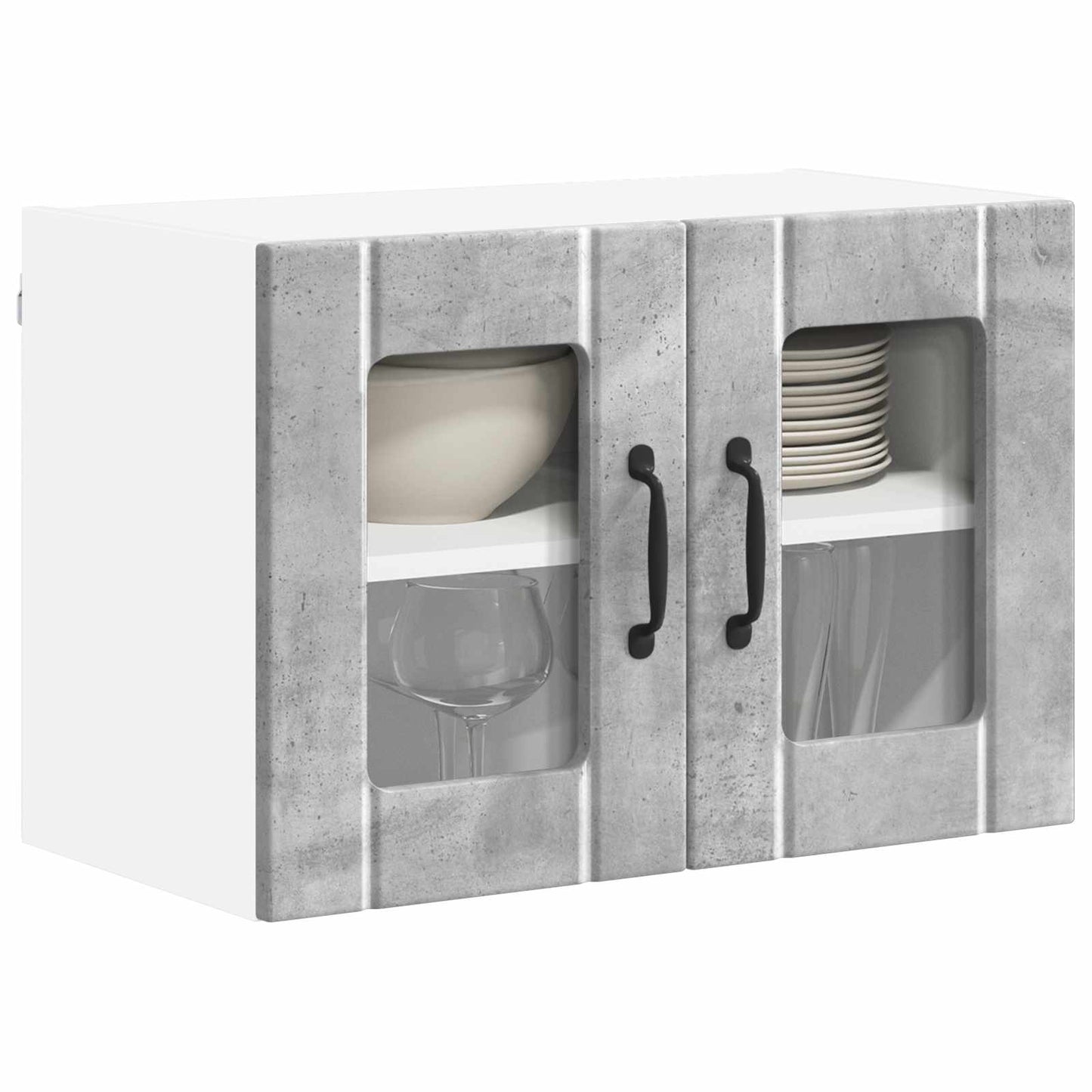 Wall Glass Cabinet LUCCA Concrete Grey 60 x 31 x 40 cm
